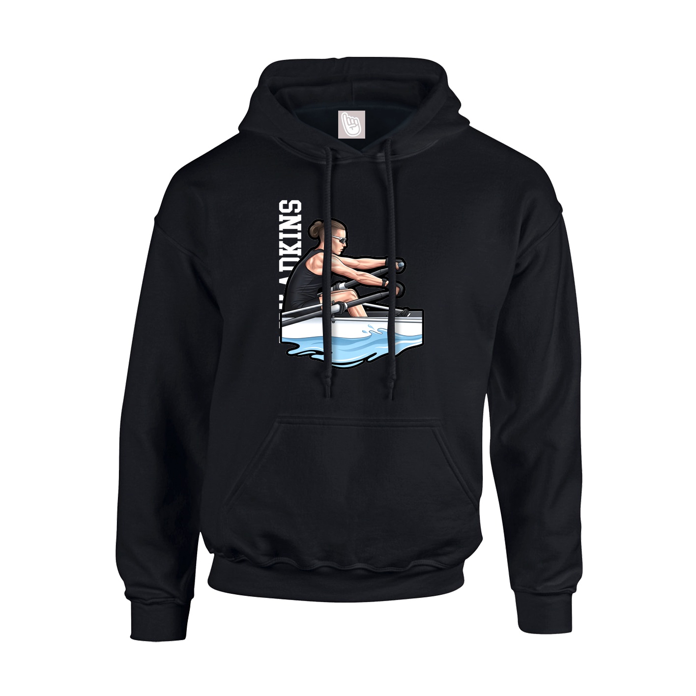 Youth Hoodie — Name Vertical in Black