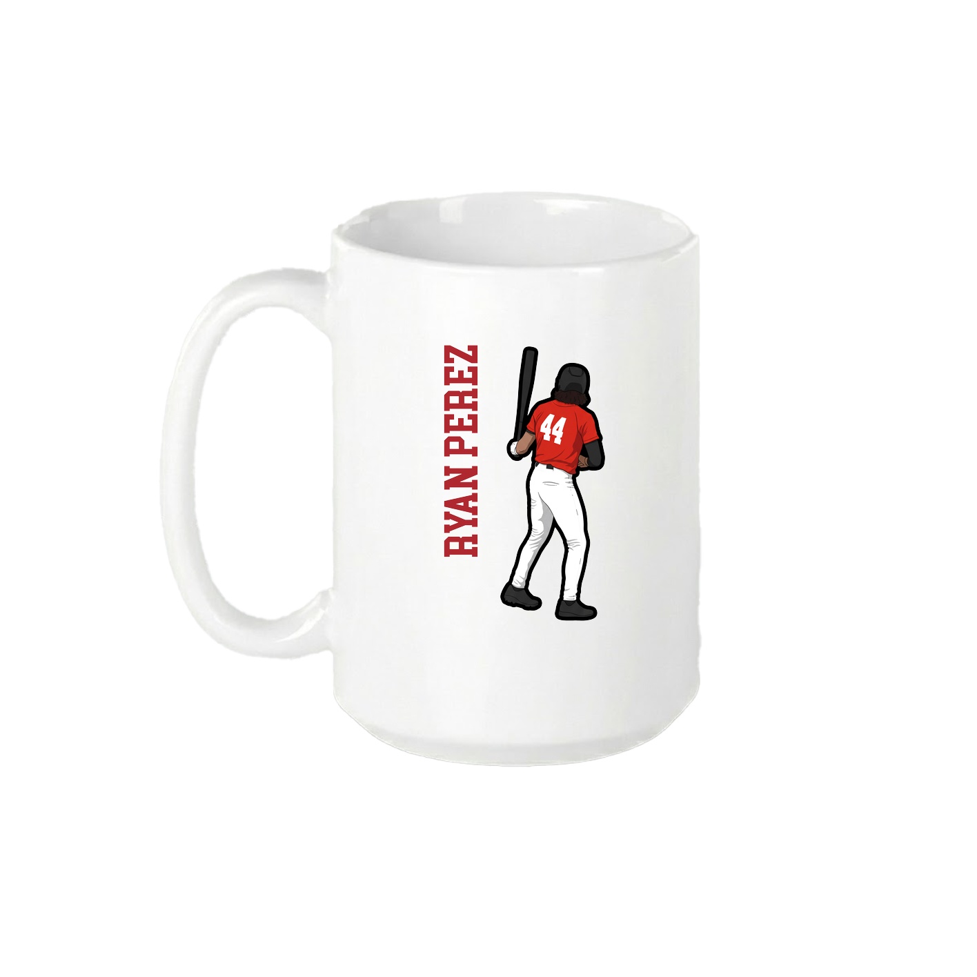15oz Coffee Mug — Name Vertical in White