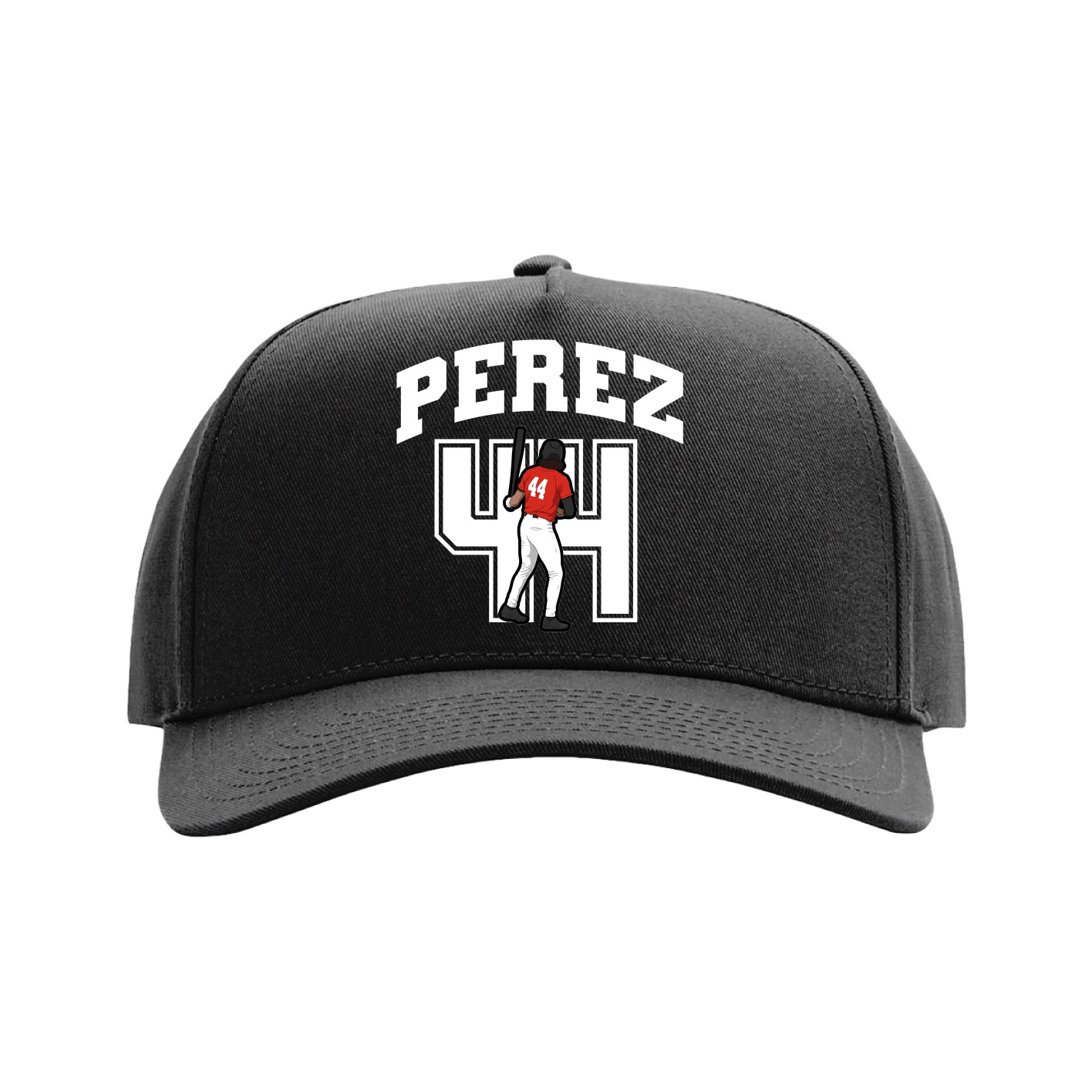 Full Fabric Five-Panel Champ Cap — Number in Black