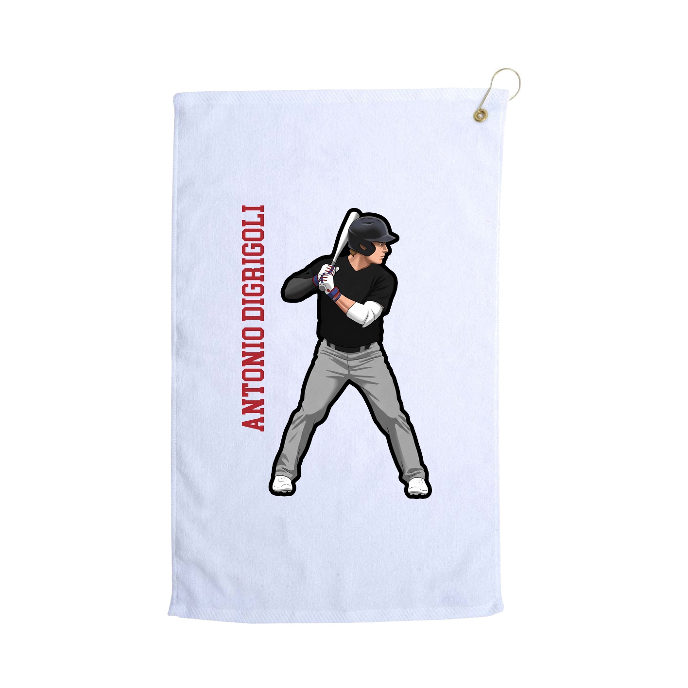 Golf Towel — Name Vertical in White