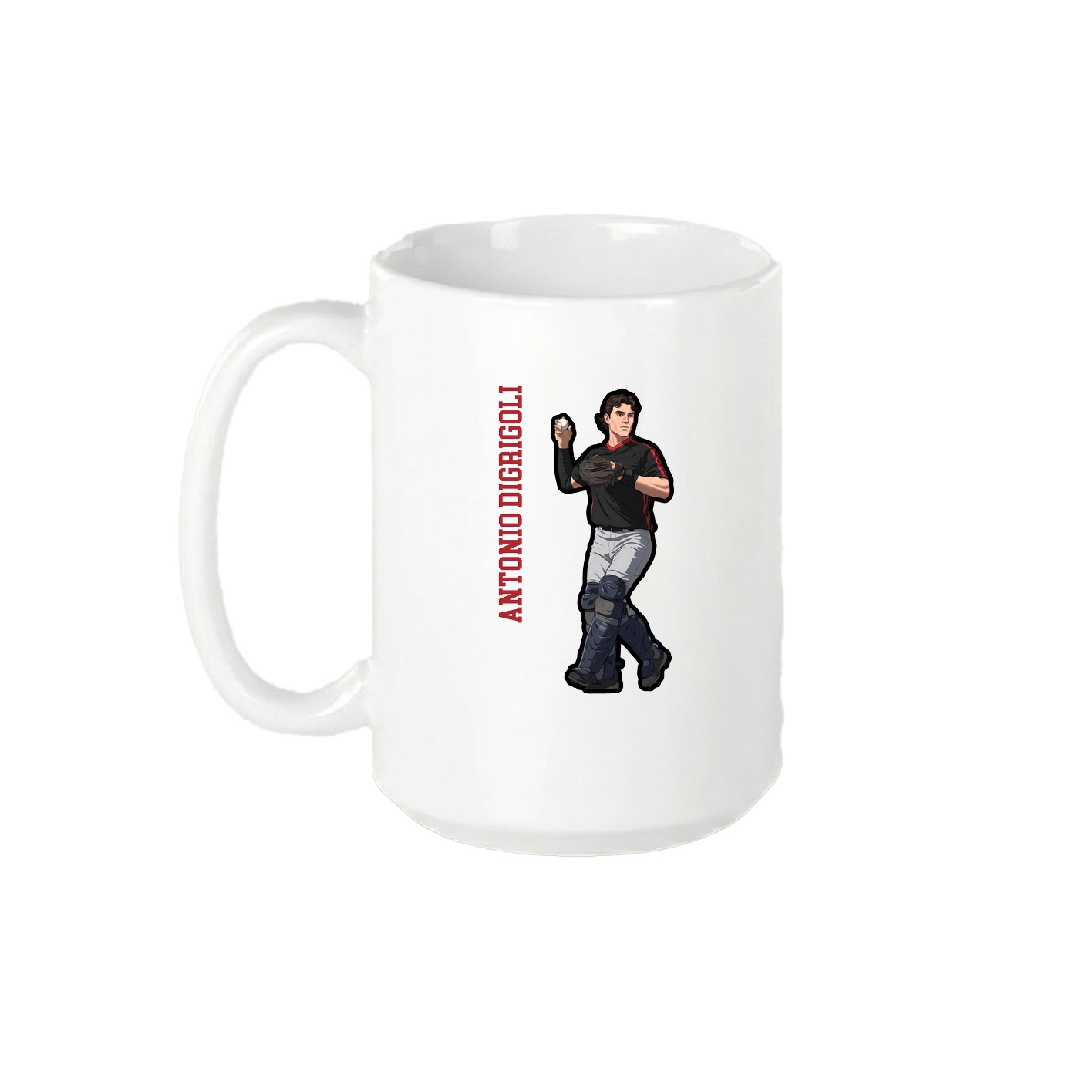 15oz Coffee Mug — Name Vertical in White