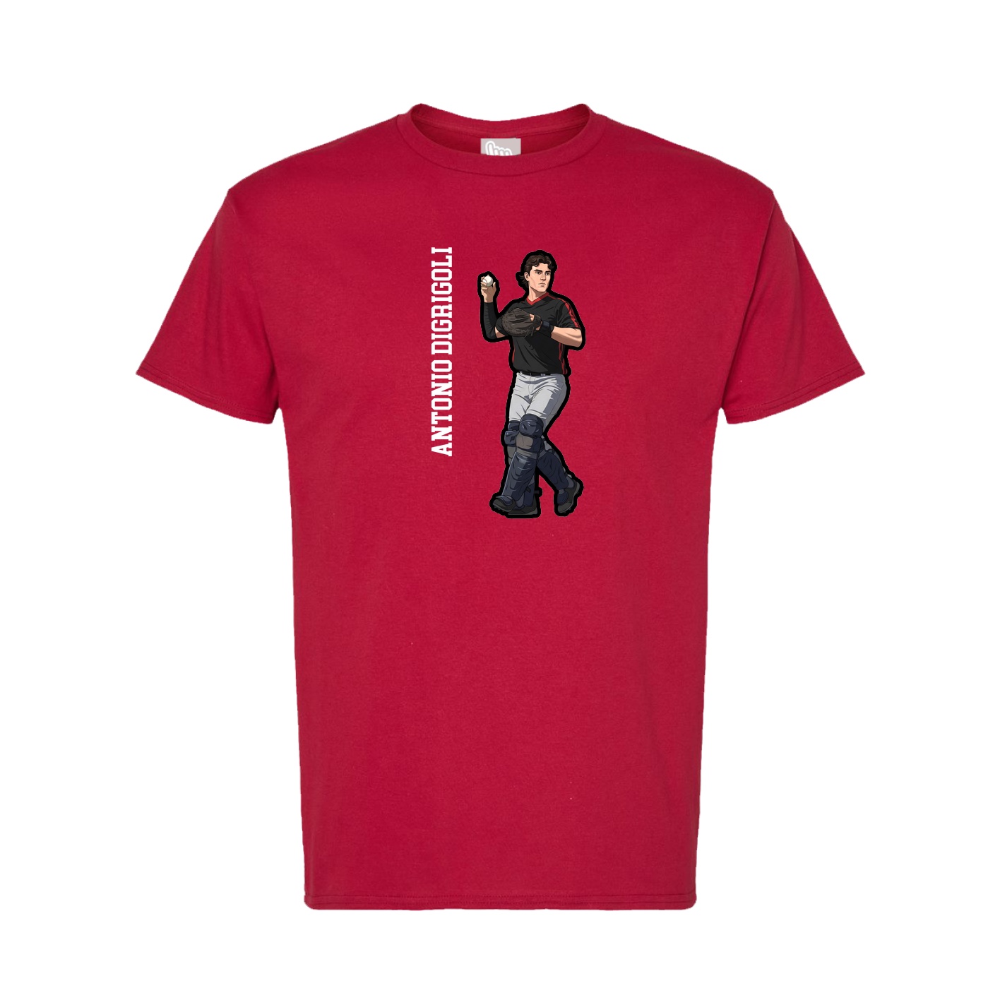 Tee — Name Vertical in Crimson