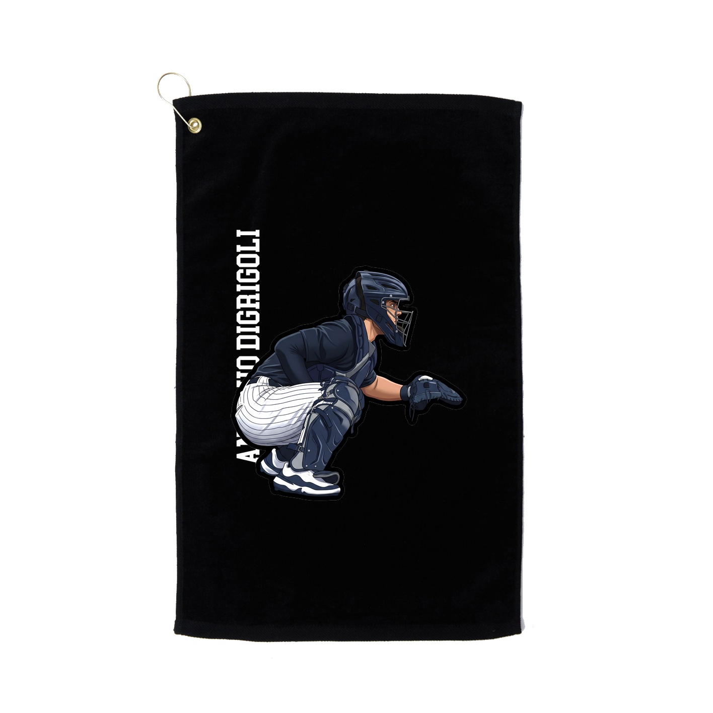 Golf Towel — Name Vertical in Black