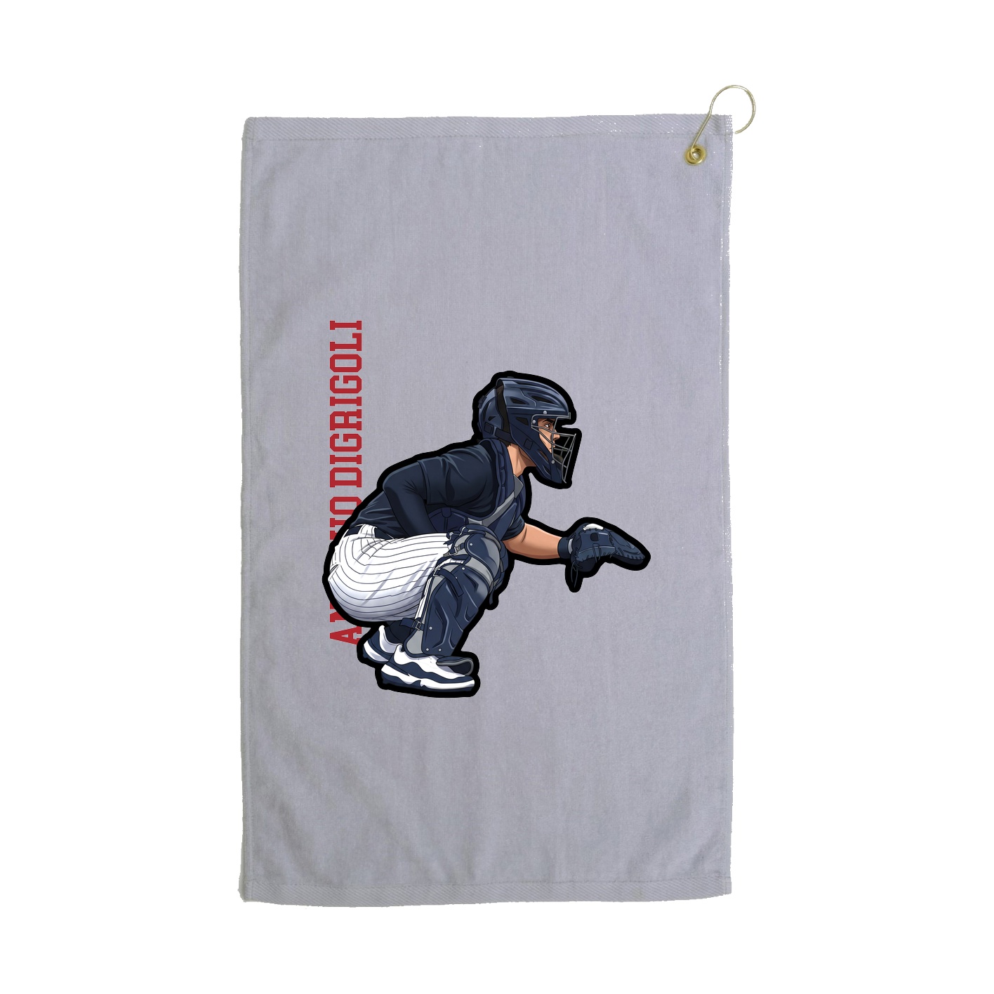 Golf Towel — Name Vertical in Grey