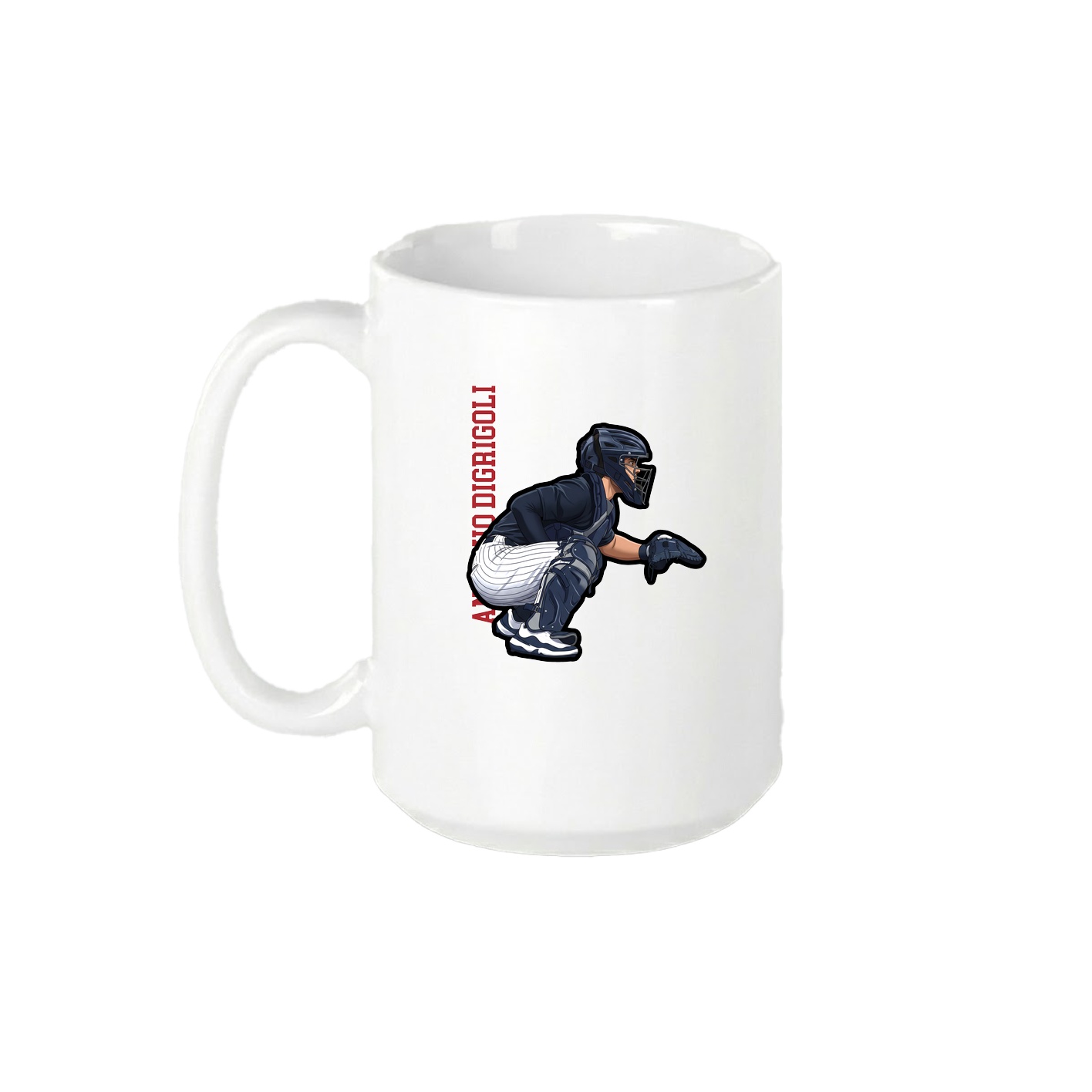 15oz Coffee Mug — Name Vertical in White