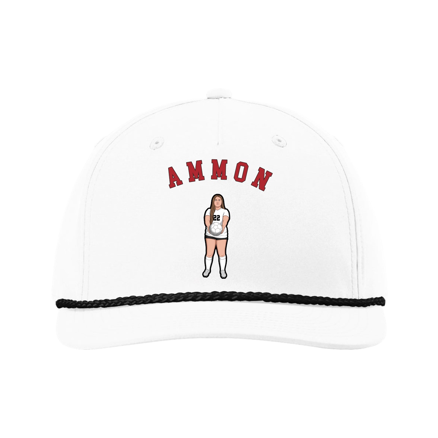 Five-Panel Classic Rope Cap — Shirsey Arch in White
