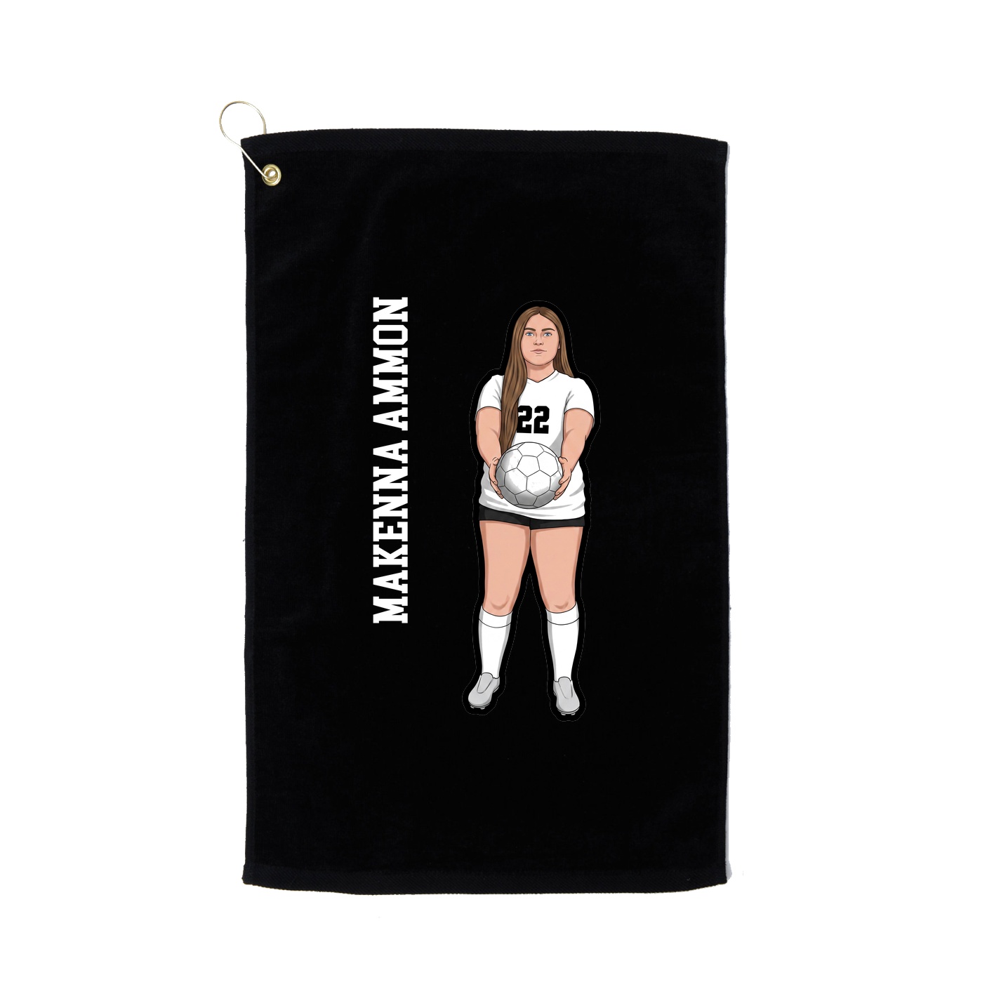 Golf Towel — Name Vertical in Black