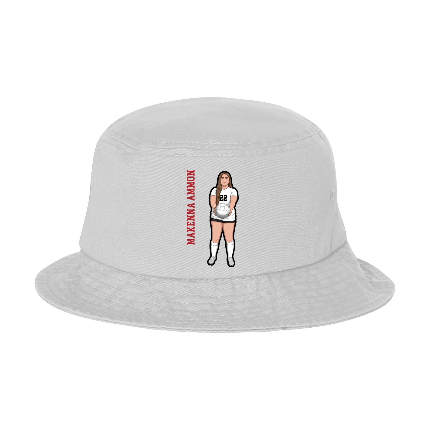 Bucket Cap — Name Vertical in White