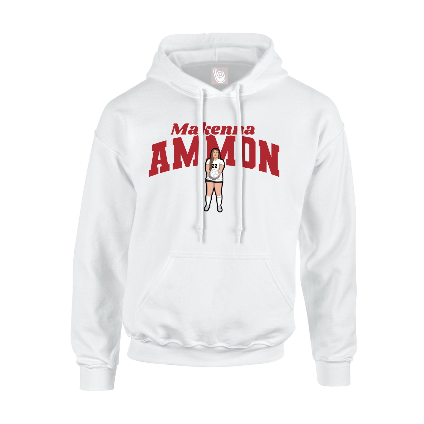 Youth Hoodie — Signature Arch in White