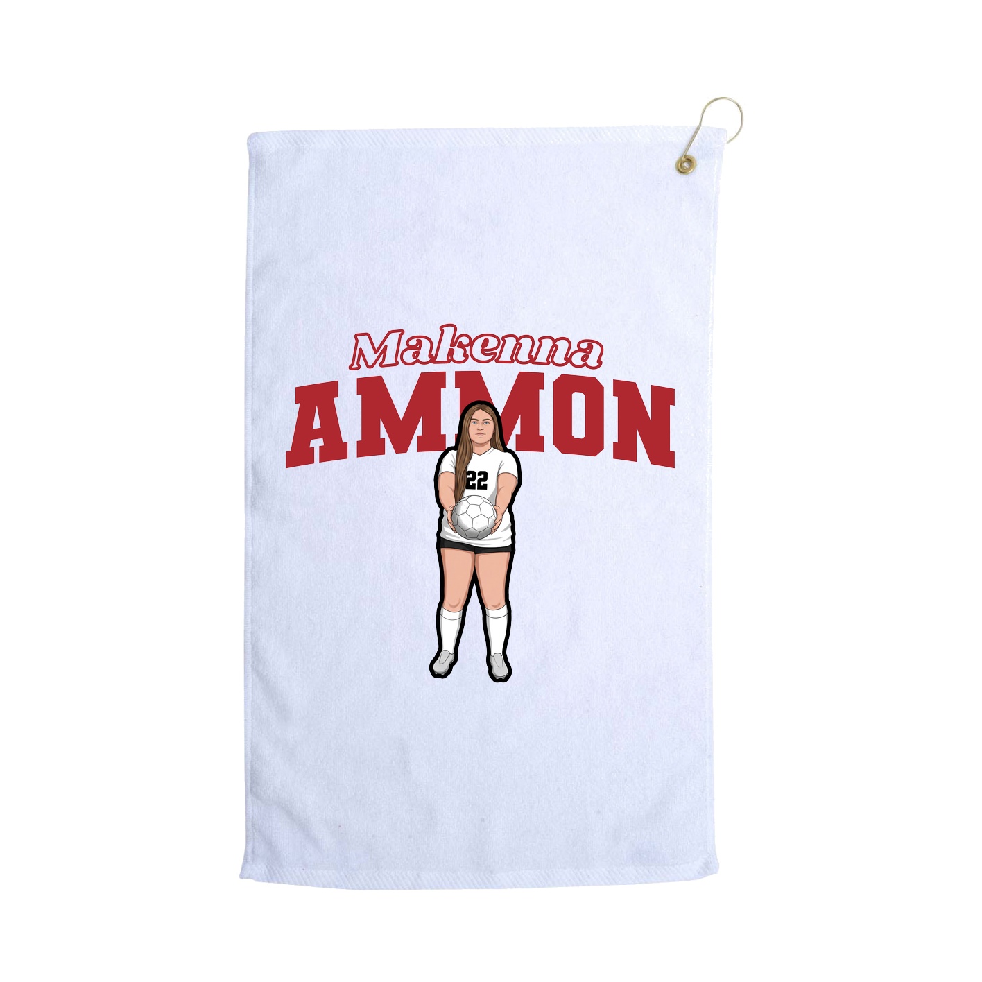 Golf Towel — Name Arch in White