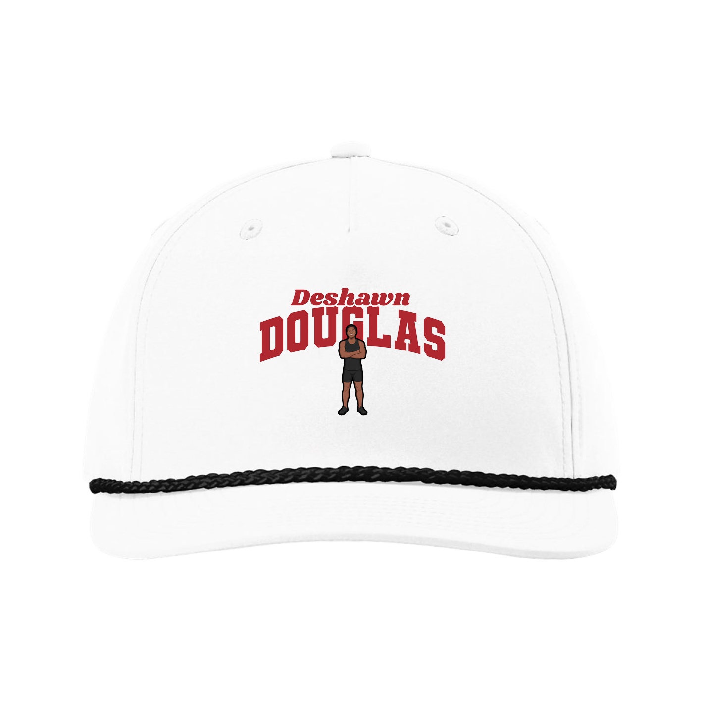 Five-Panel Classic Rope Cap — Signature Arch in White