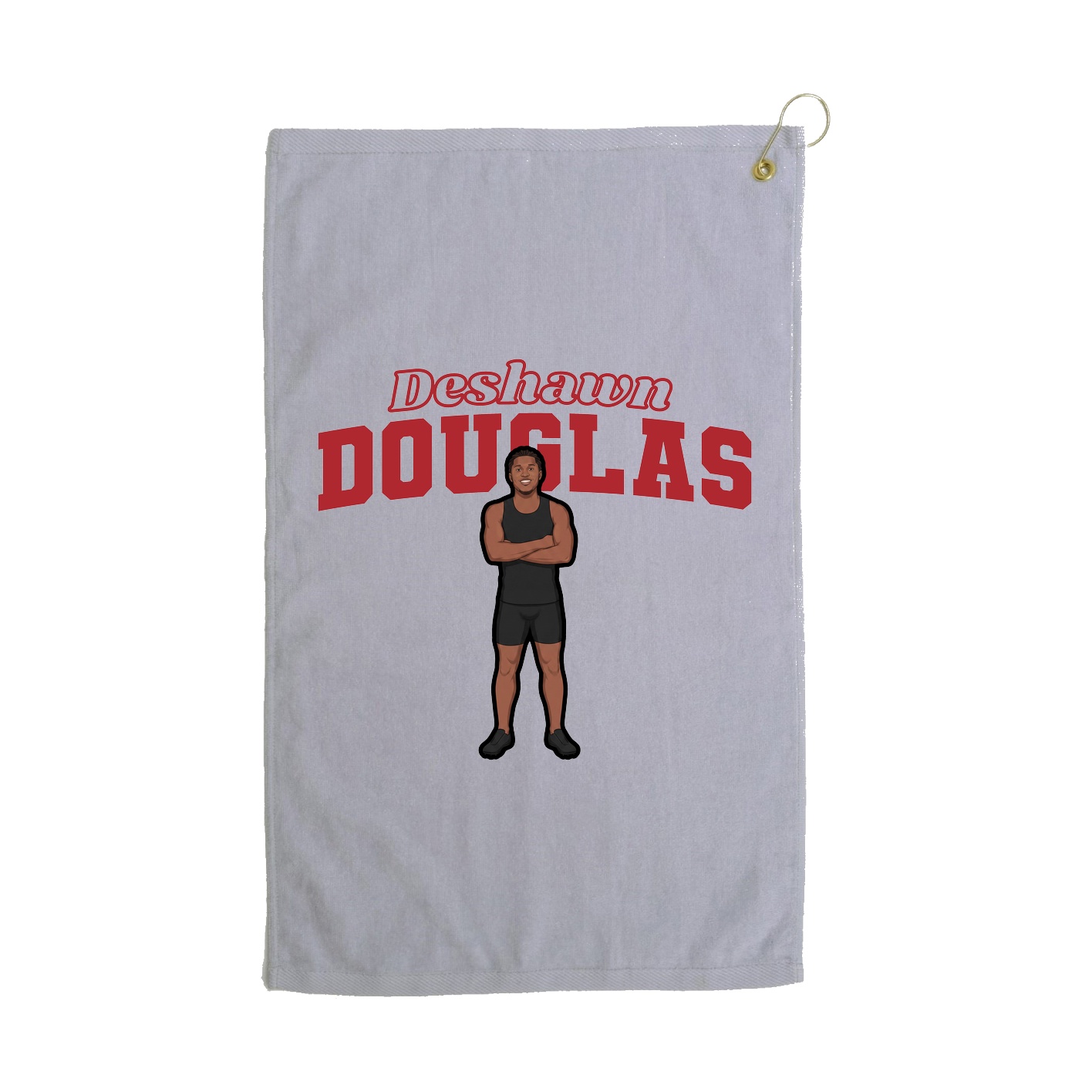 Golf Towel — Name Arch in Grey