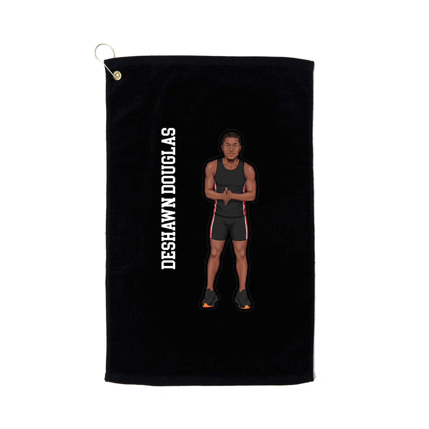 Golf Towel — Name Vertical in Black