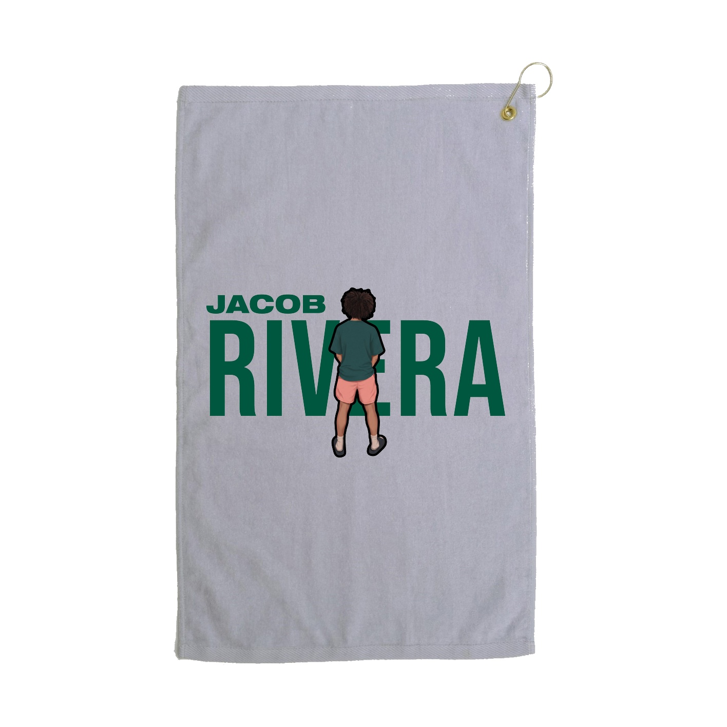 Golf Towel — Player Name in Grey