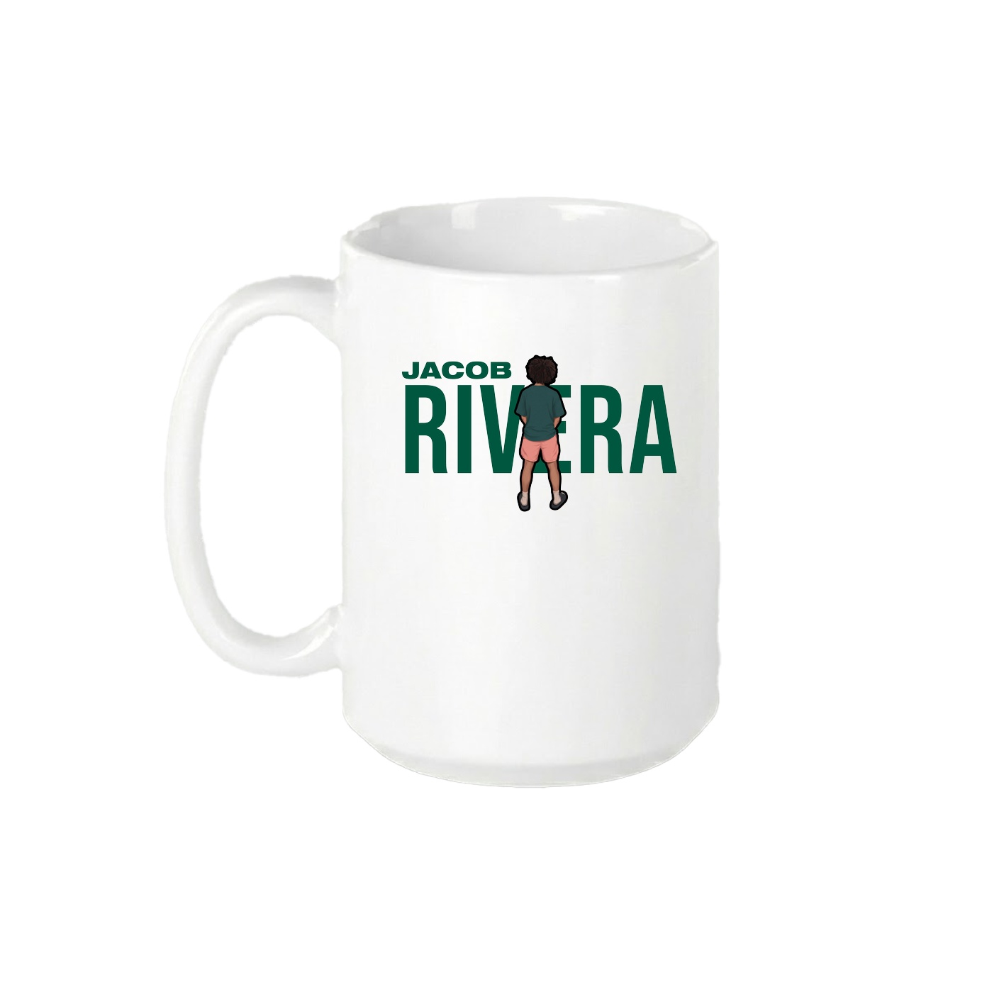 15oz Coffee Mug — Player Name in White