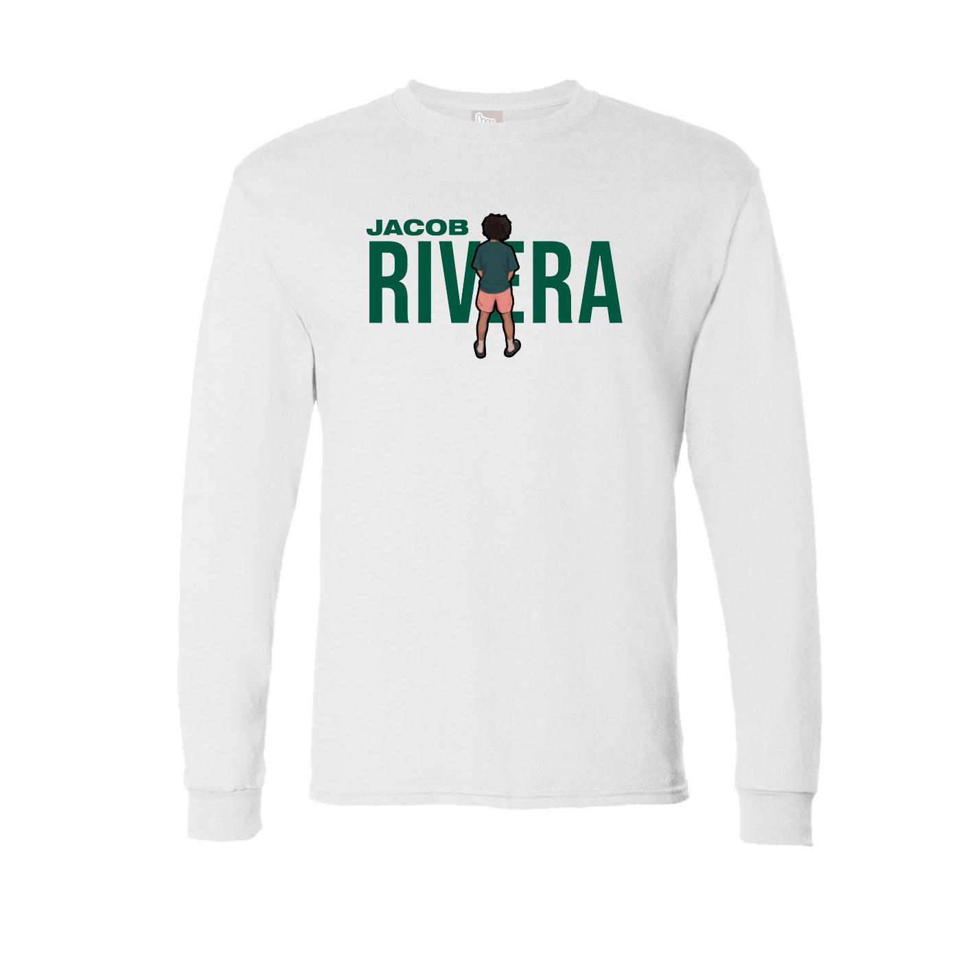 Long Sleeve Tee — Player Name in White