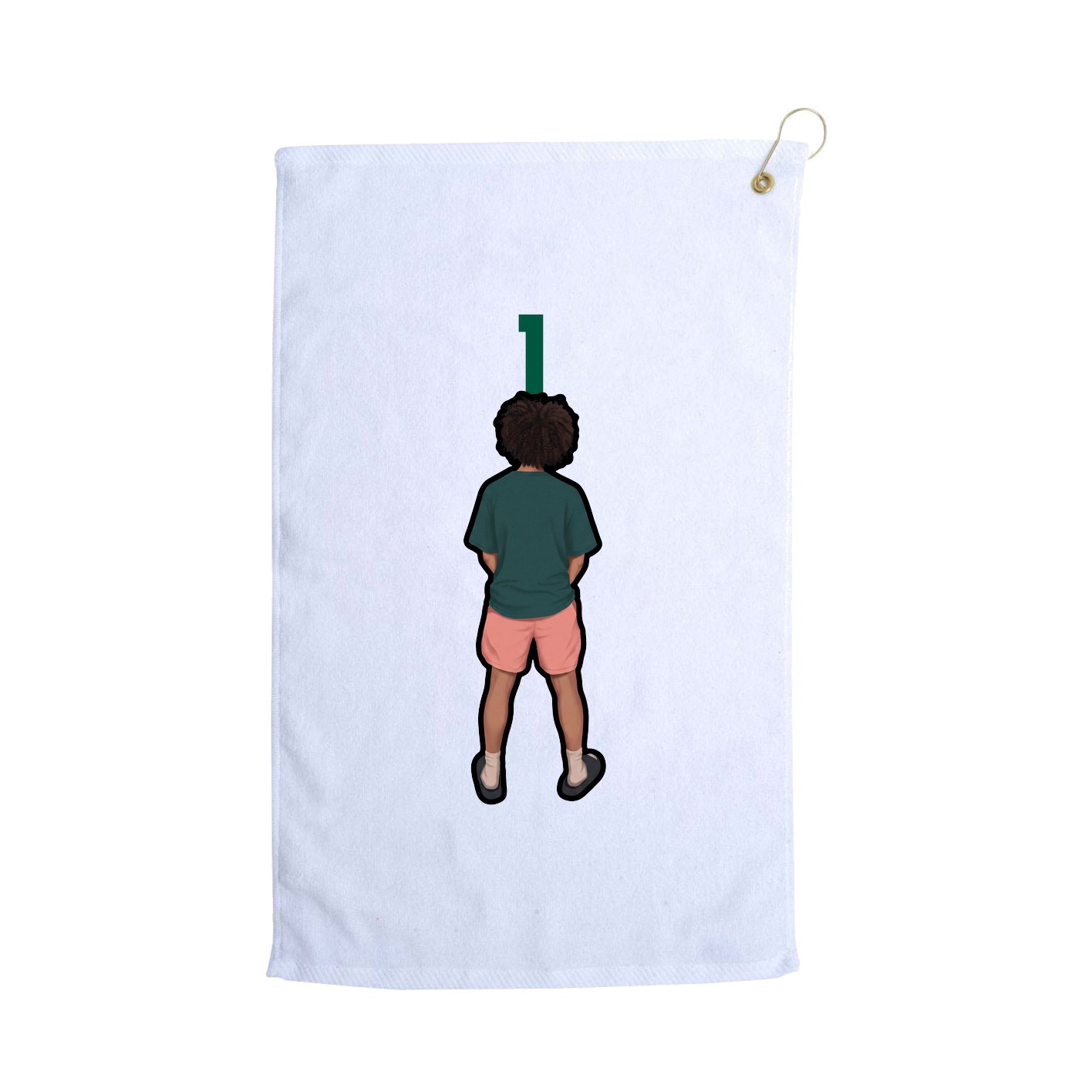 Golf Towel — Number Top in White