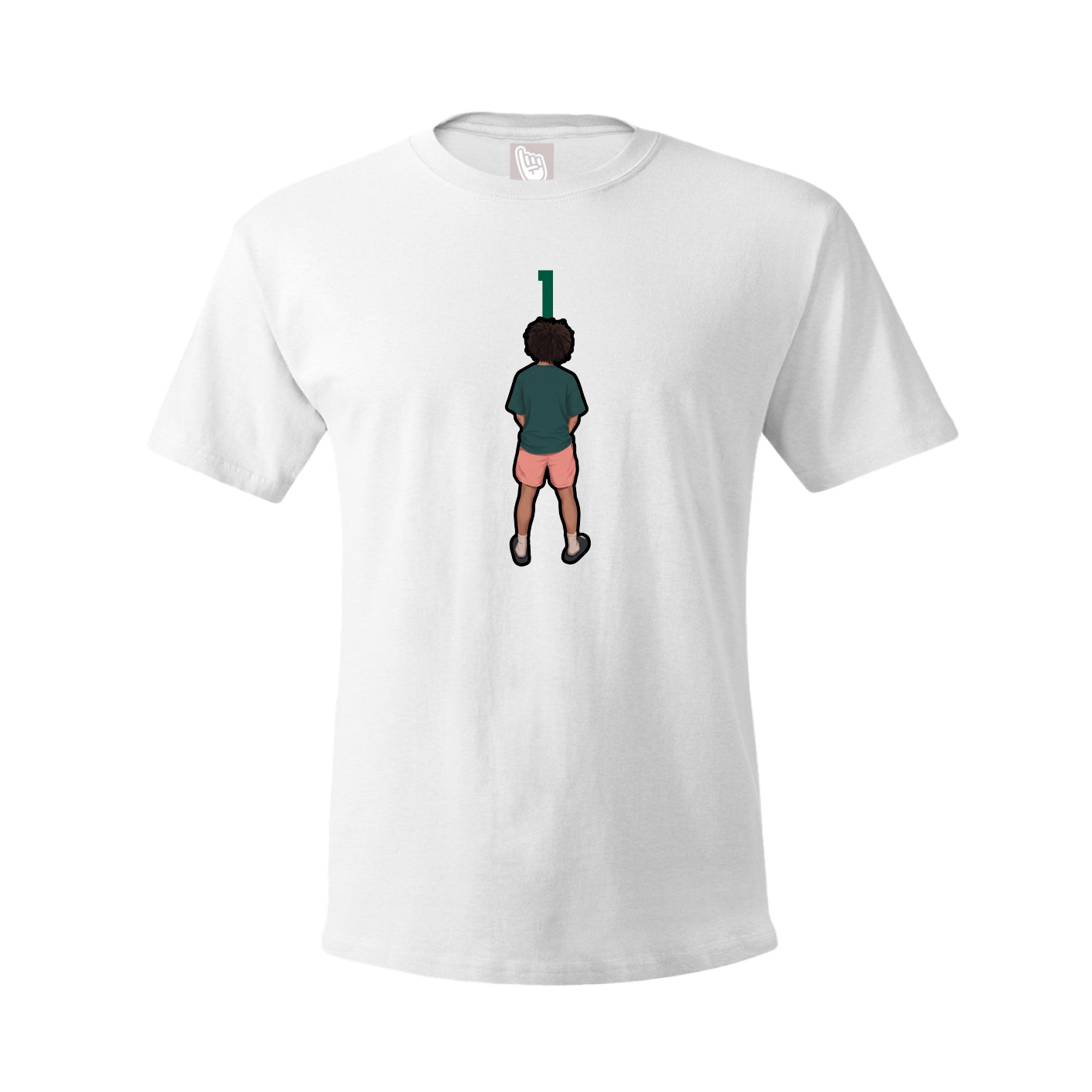 Youth Tee — Number Top in White