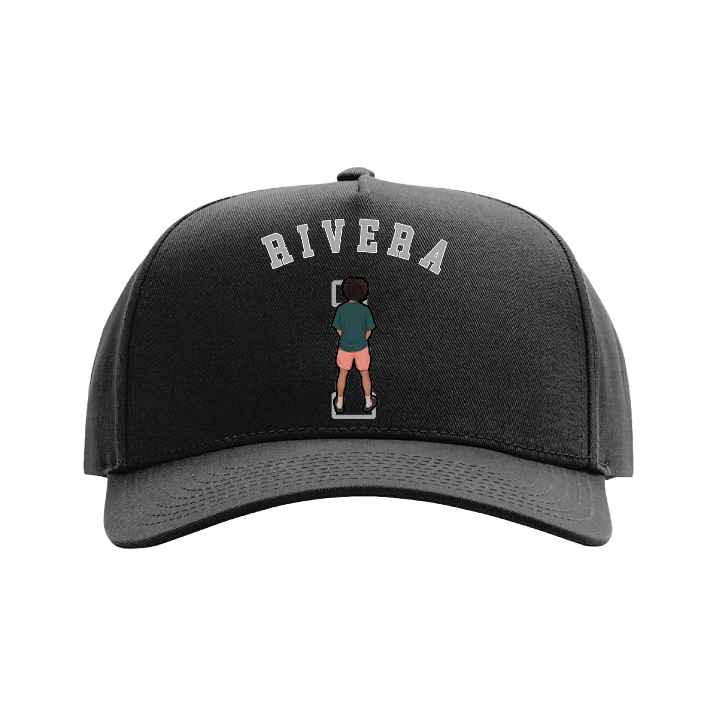 Full Fabric Five-Panel Champ Cap — Shirsey Arch in Black