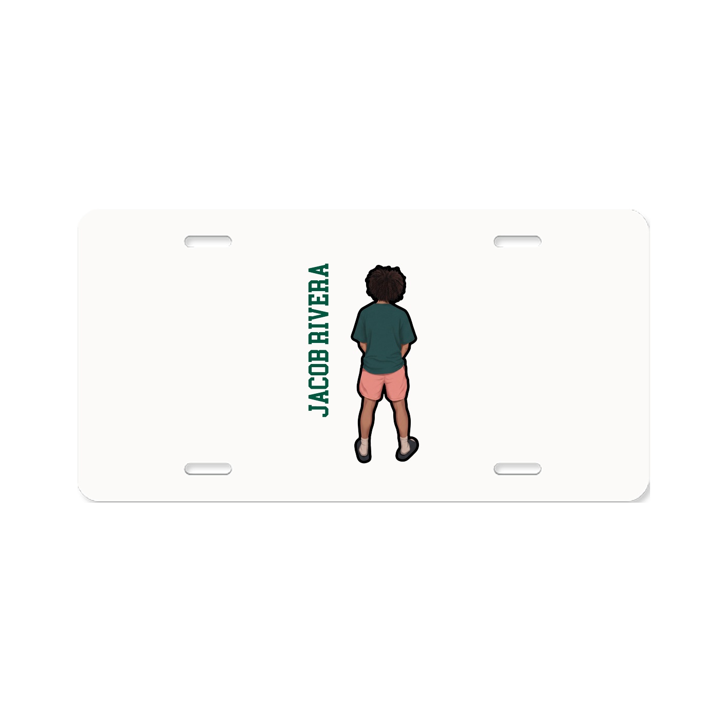 License Plate — Name Vertical in Classic