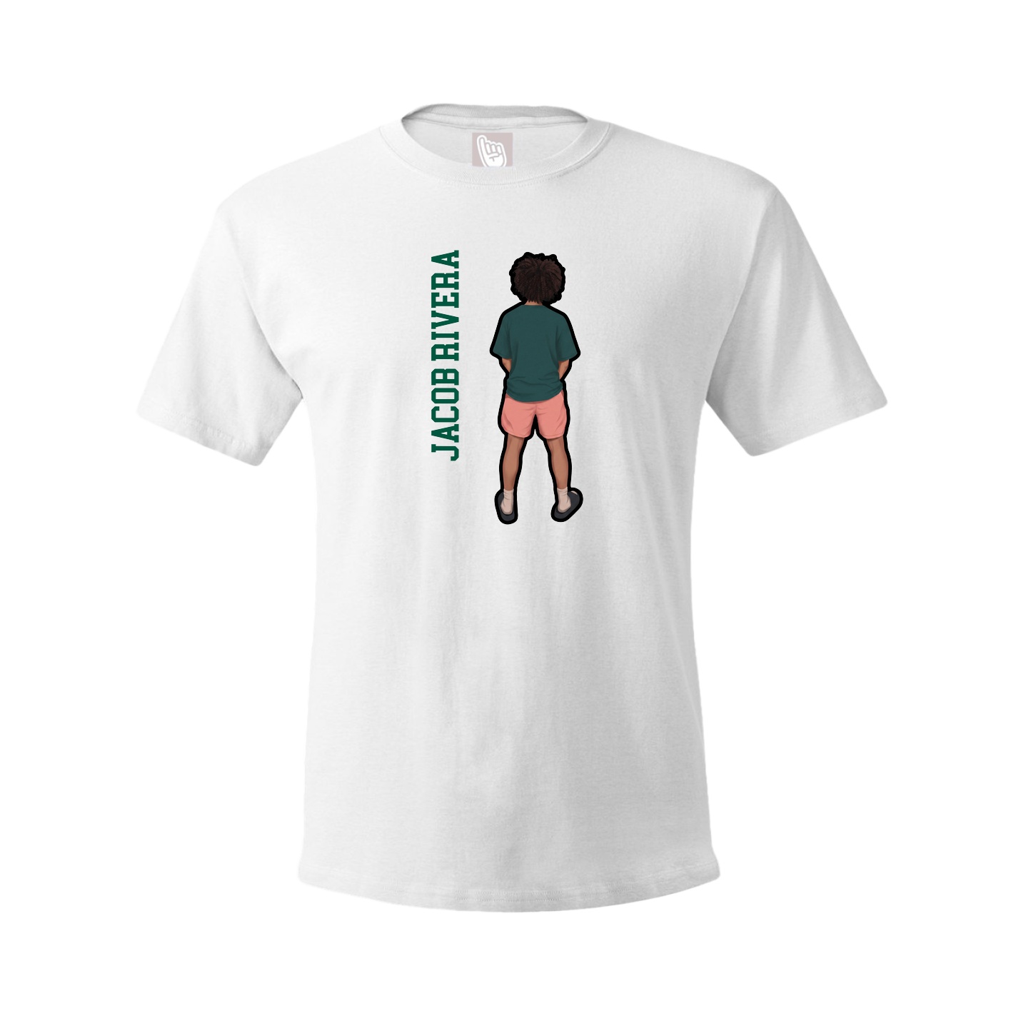 Tee — Name Vertical in White