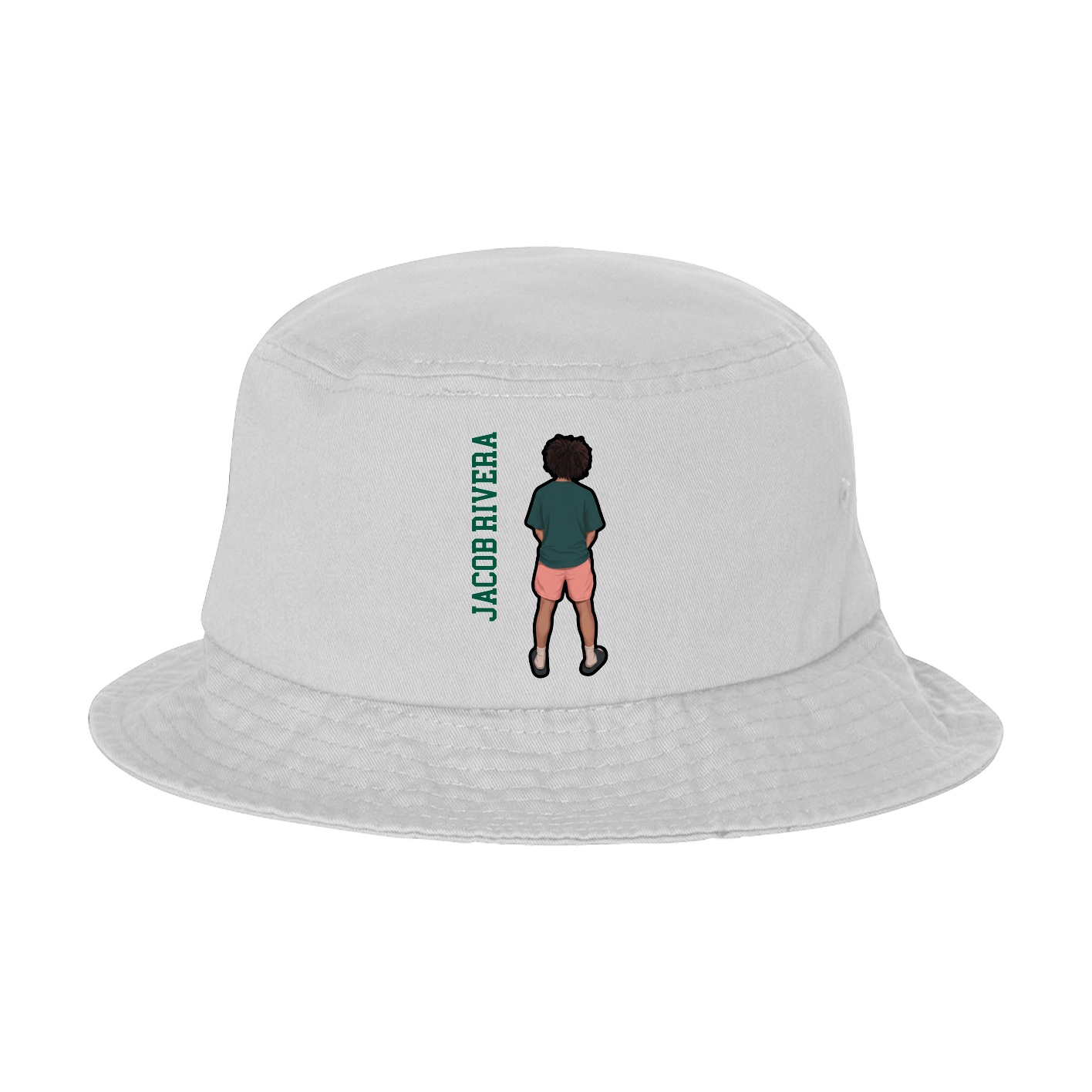 Bucket Cap — Name Vertical in White