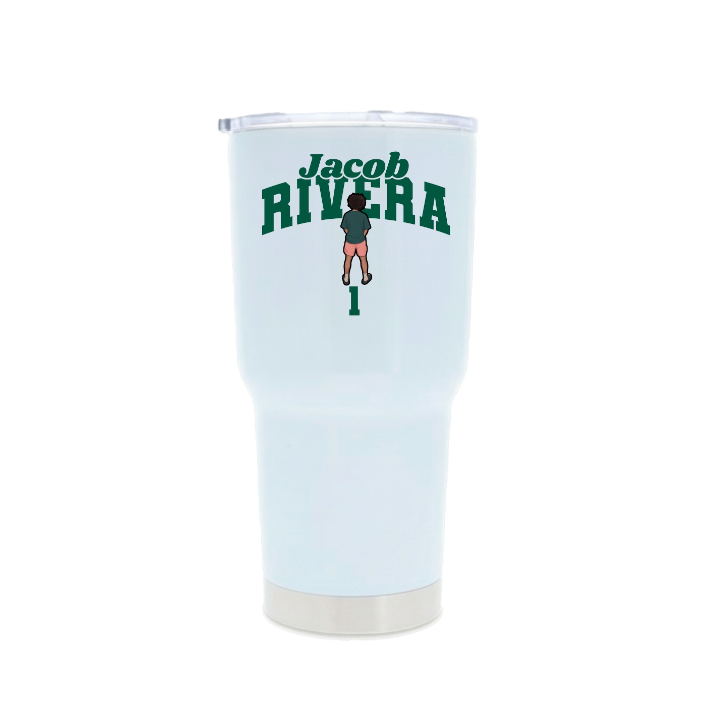 30oz Stainless Steel Tumbler — Signature Arch in White