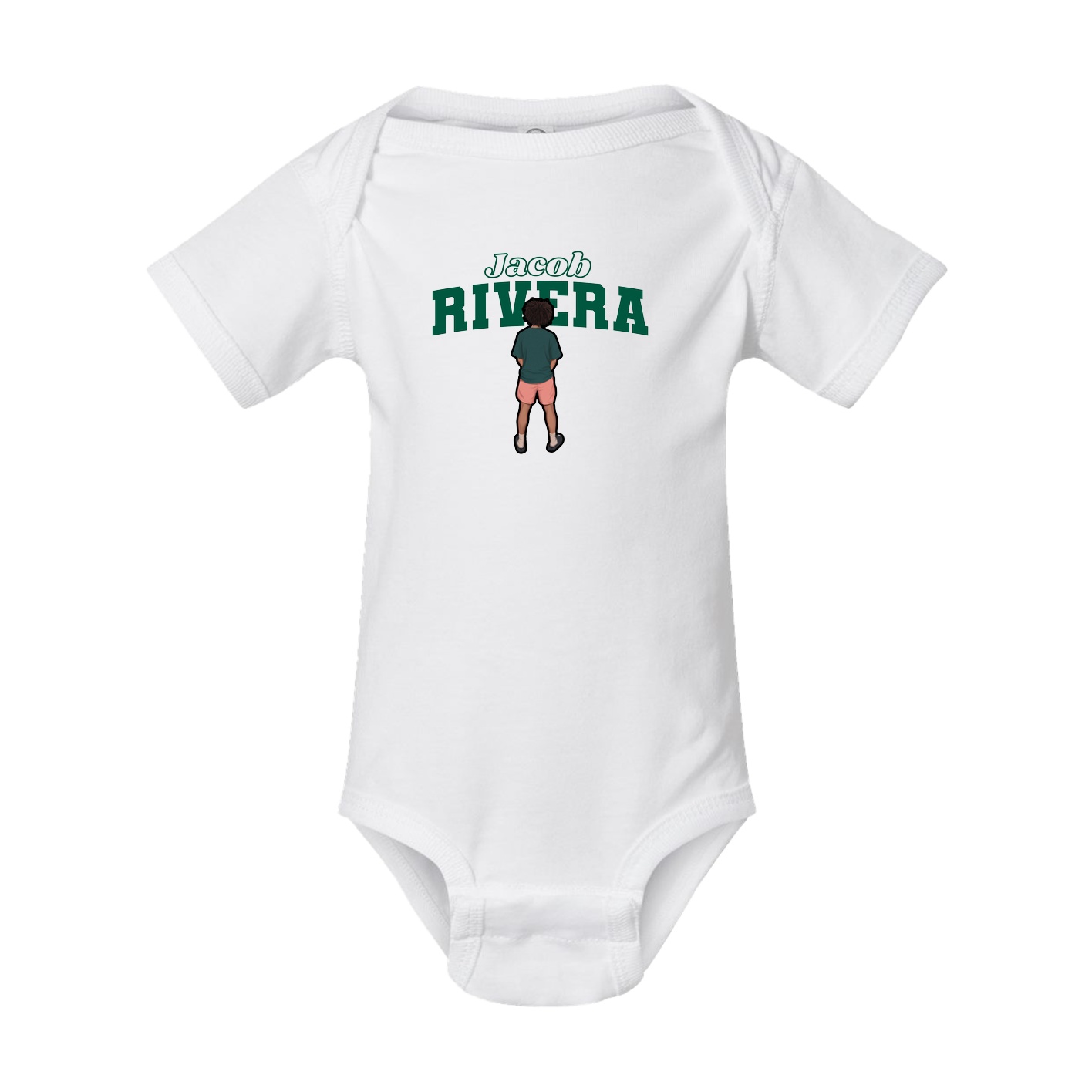 Baby Onesie — Name Arch in White