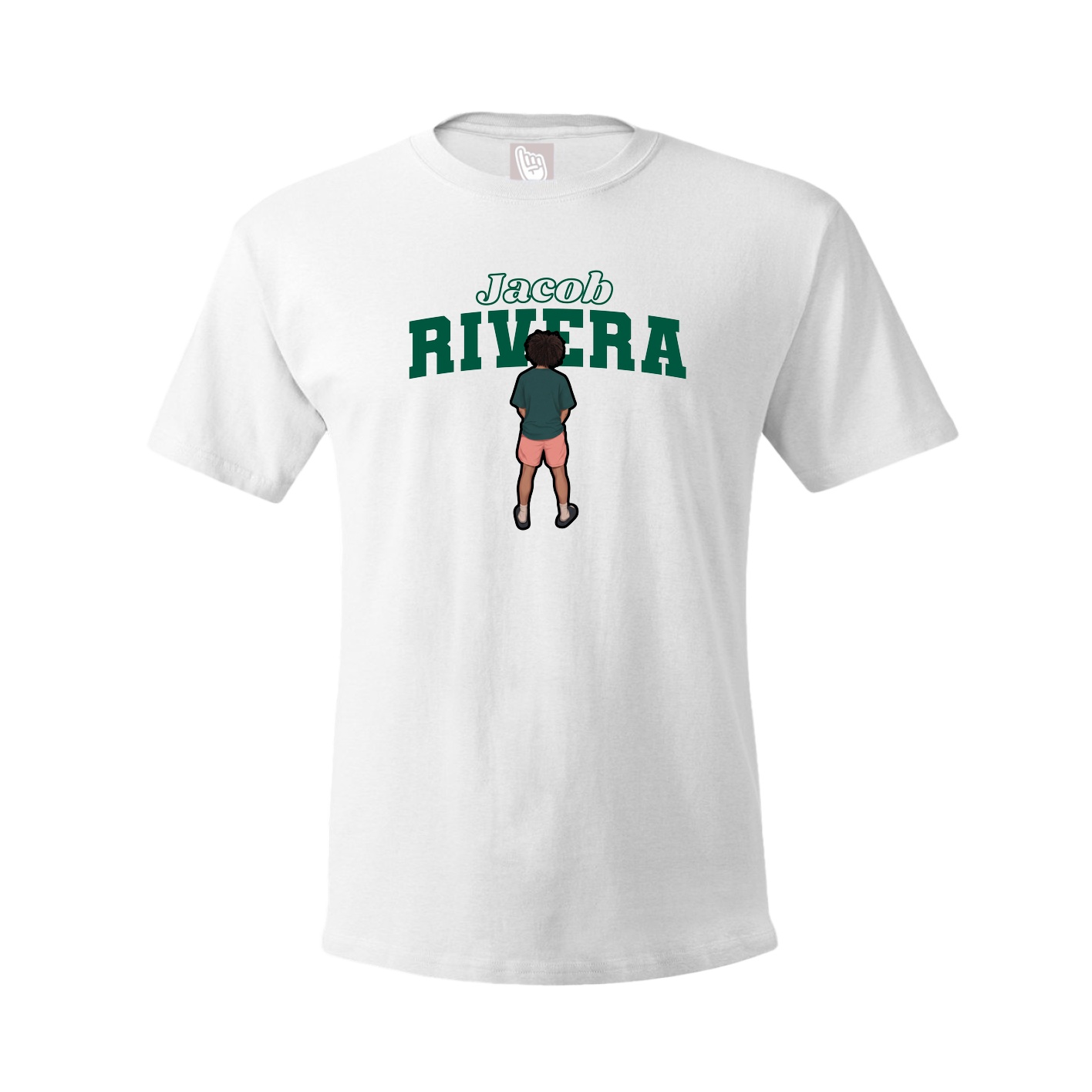 Youth Tee — Name Arch in White