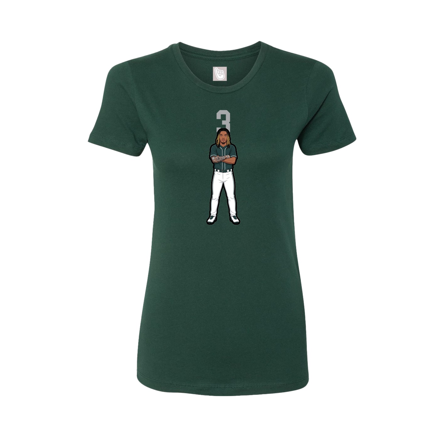 Fitted Women's Tee — Number Top in Green