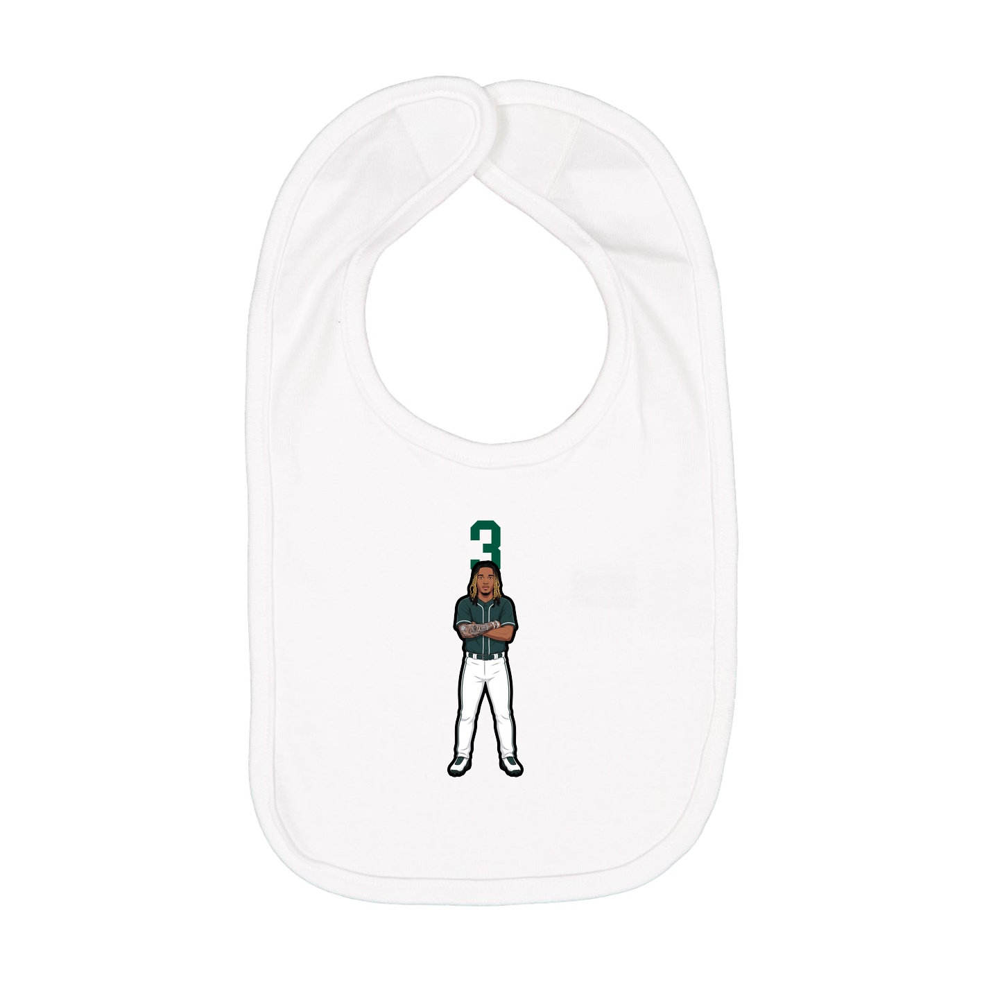 Infant Bib — Number Top in White