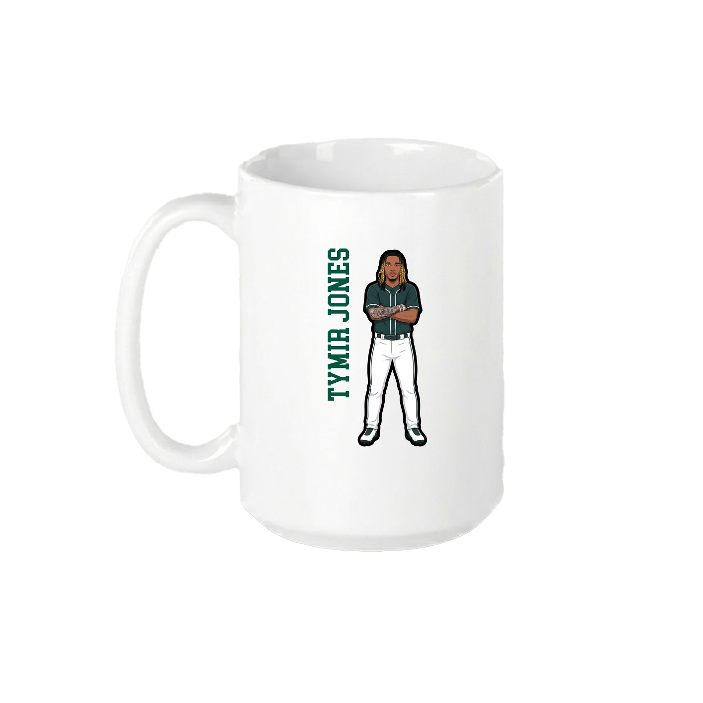 15oz Coffee Mug — Name Vertical in White