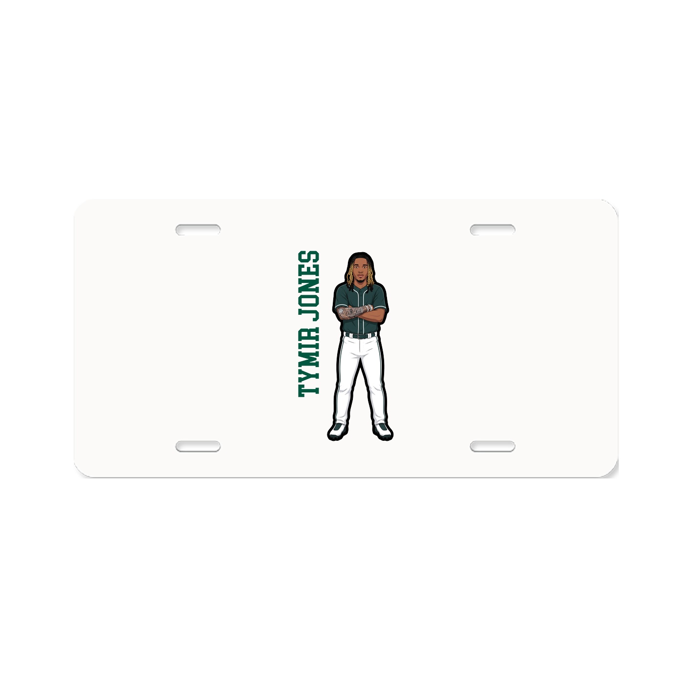 License Plate — Name Vertical in Classic