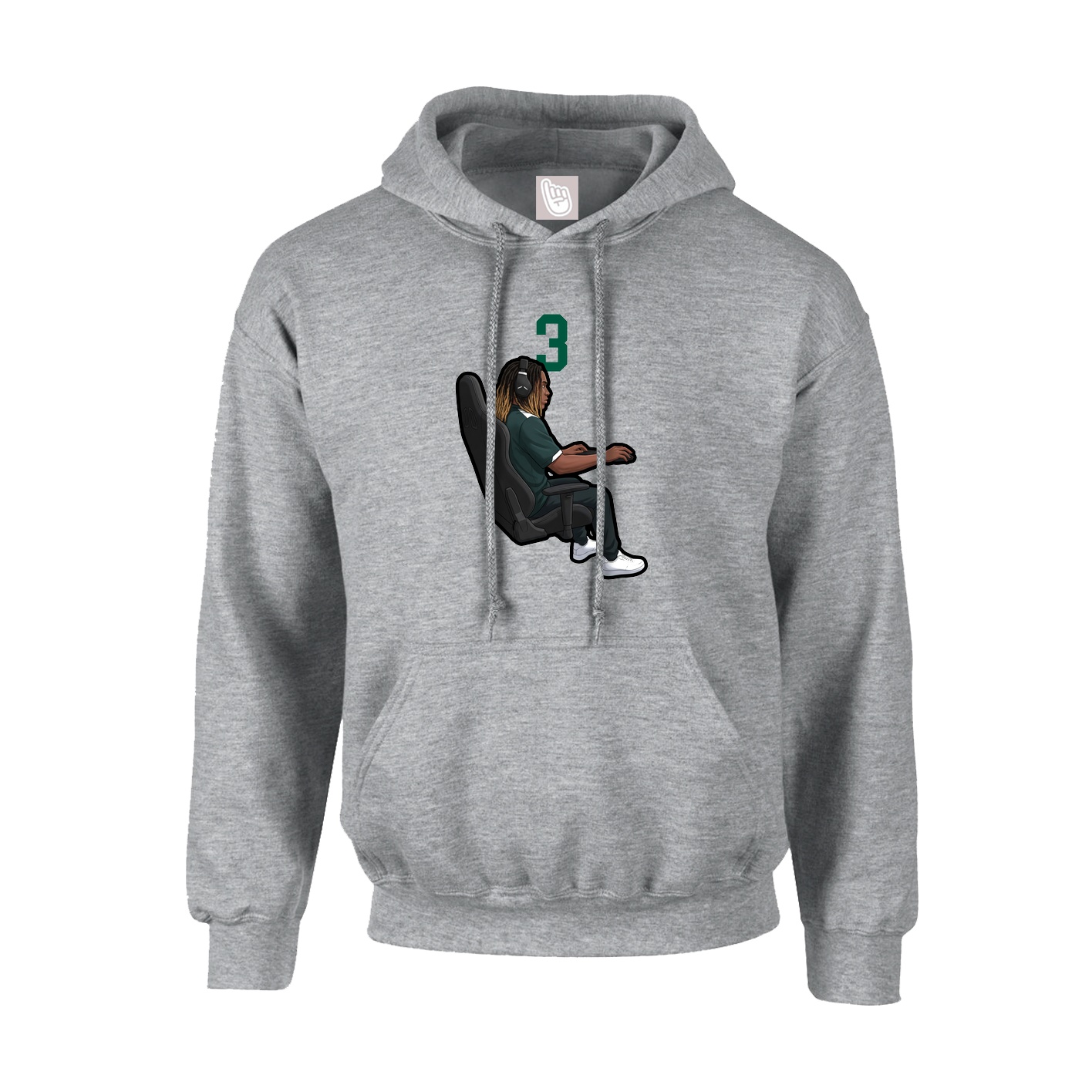 Hoodie — Number Top in Grey