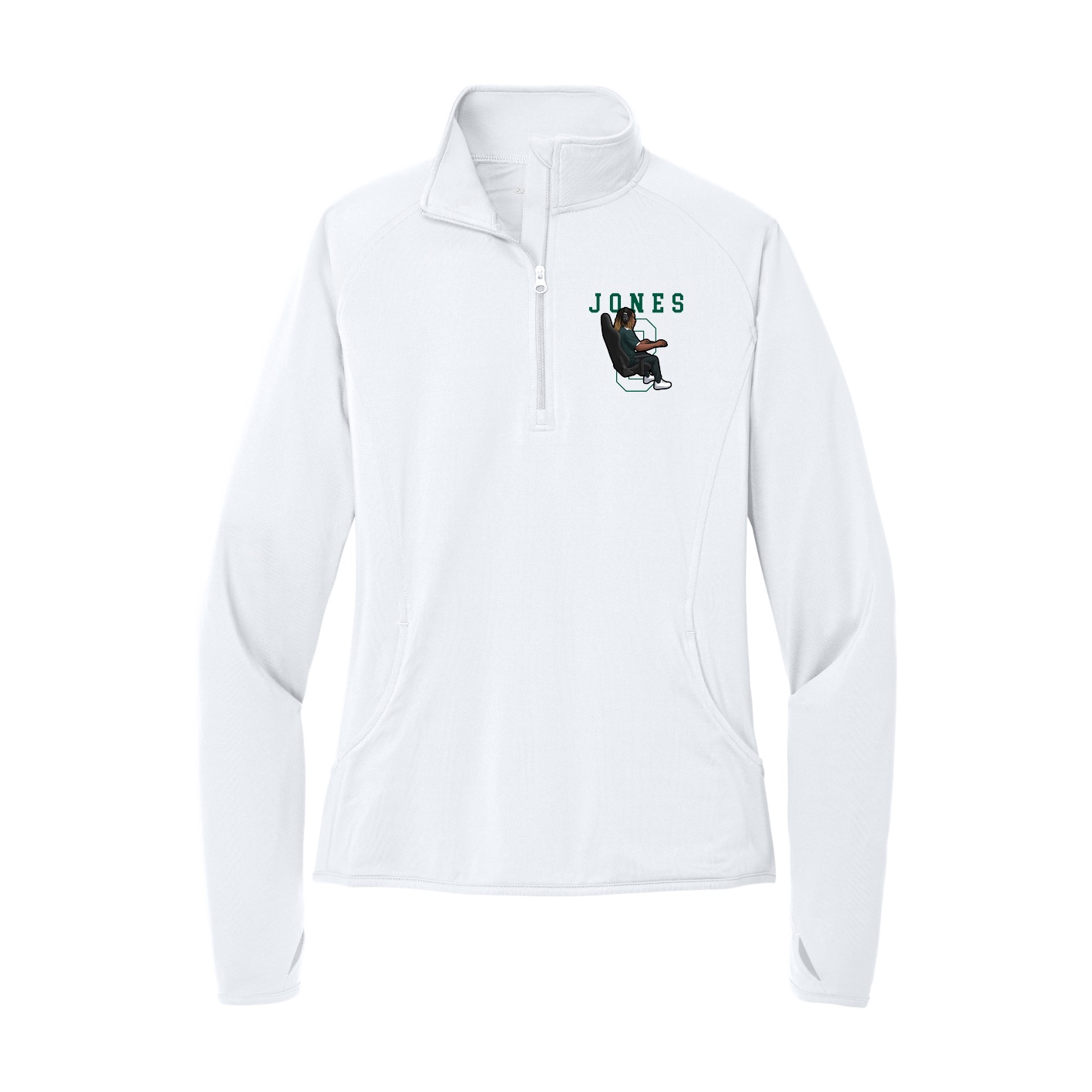Women's Q-Zip Pullover — Shirsey in White