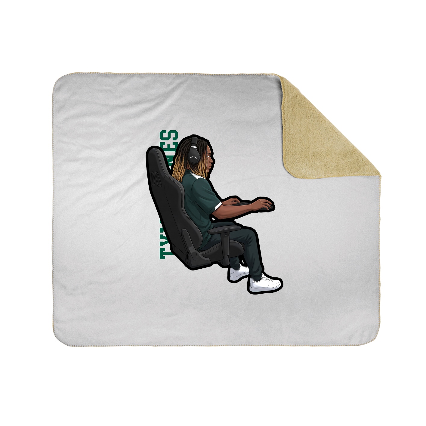 Throw Blanket — Name Vertical in White