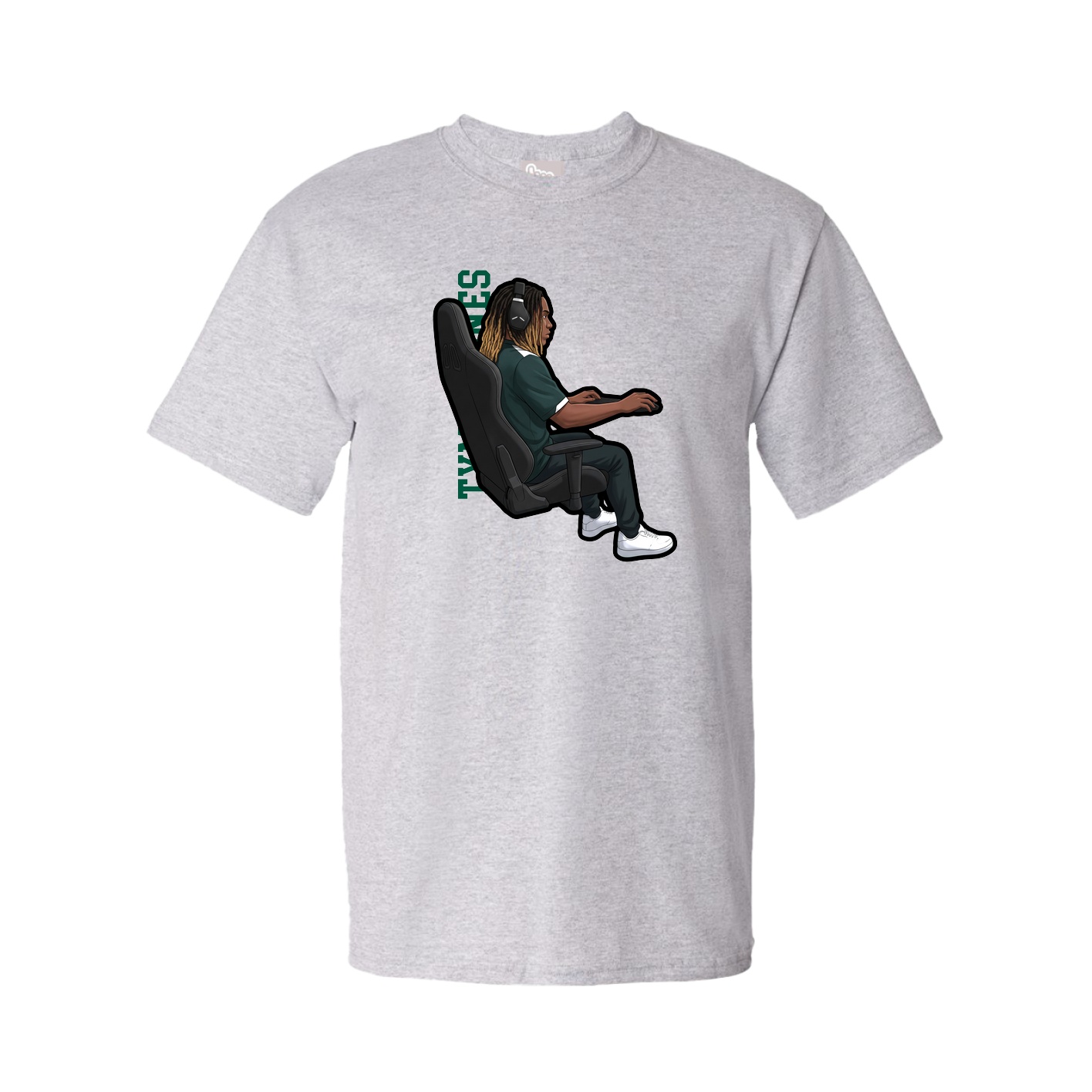 Tee — Name Vertical in Grey