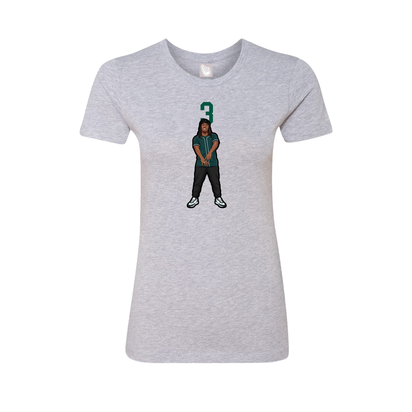 Fitted Women's Tee — Number Top in Grey