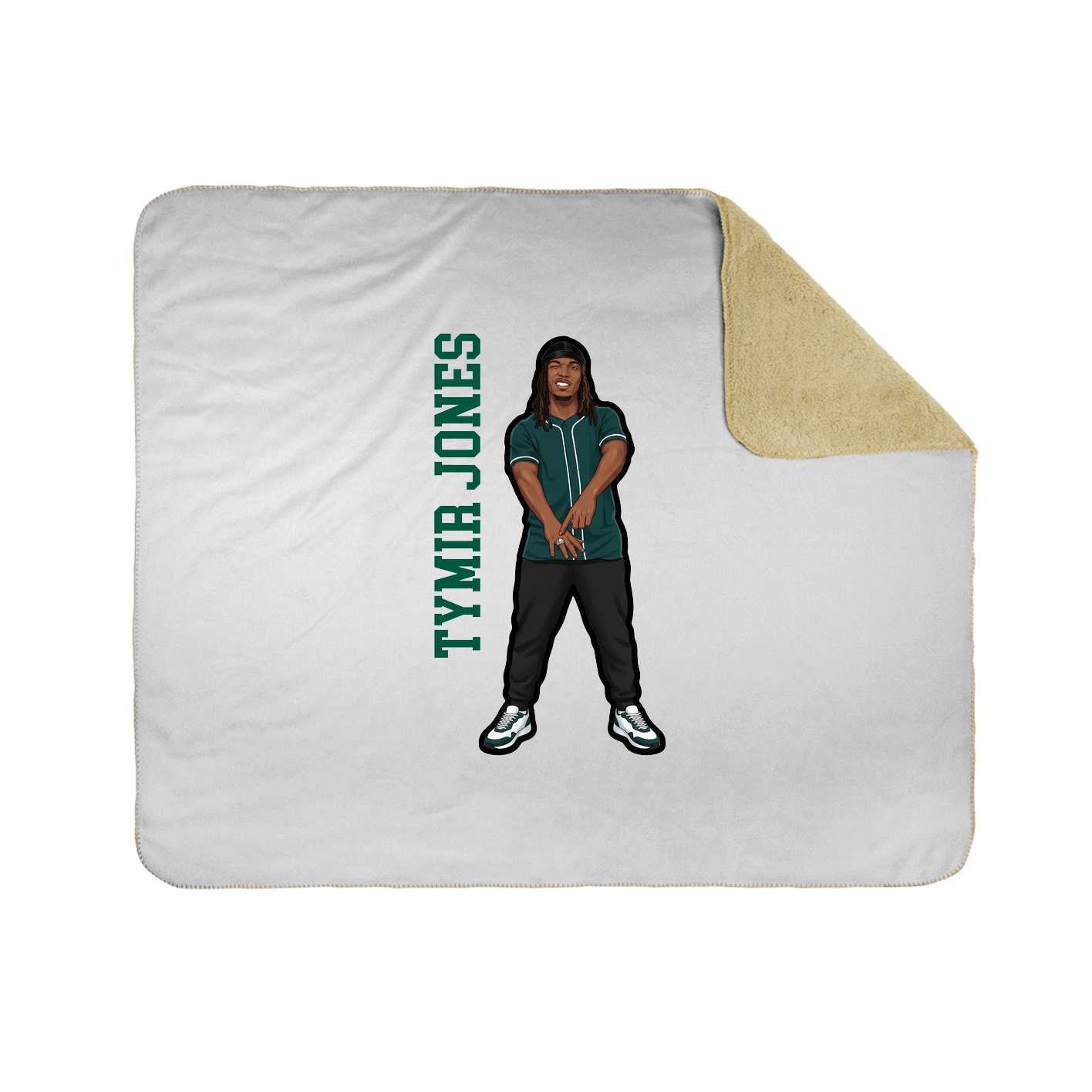 Throw Blanket — Name Vertical in White