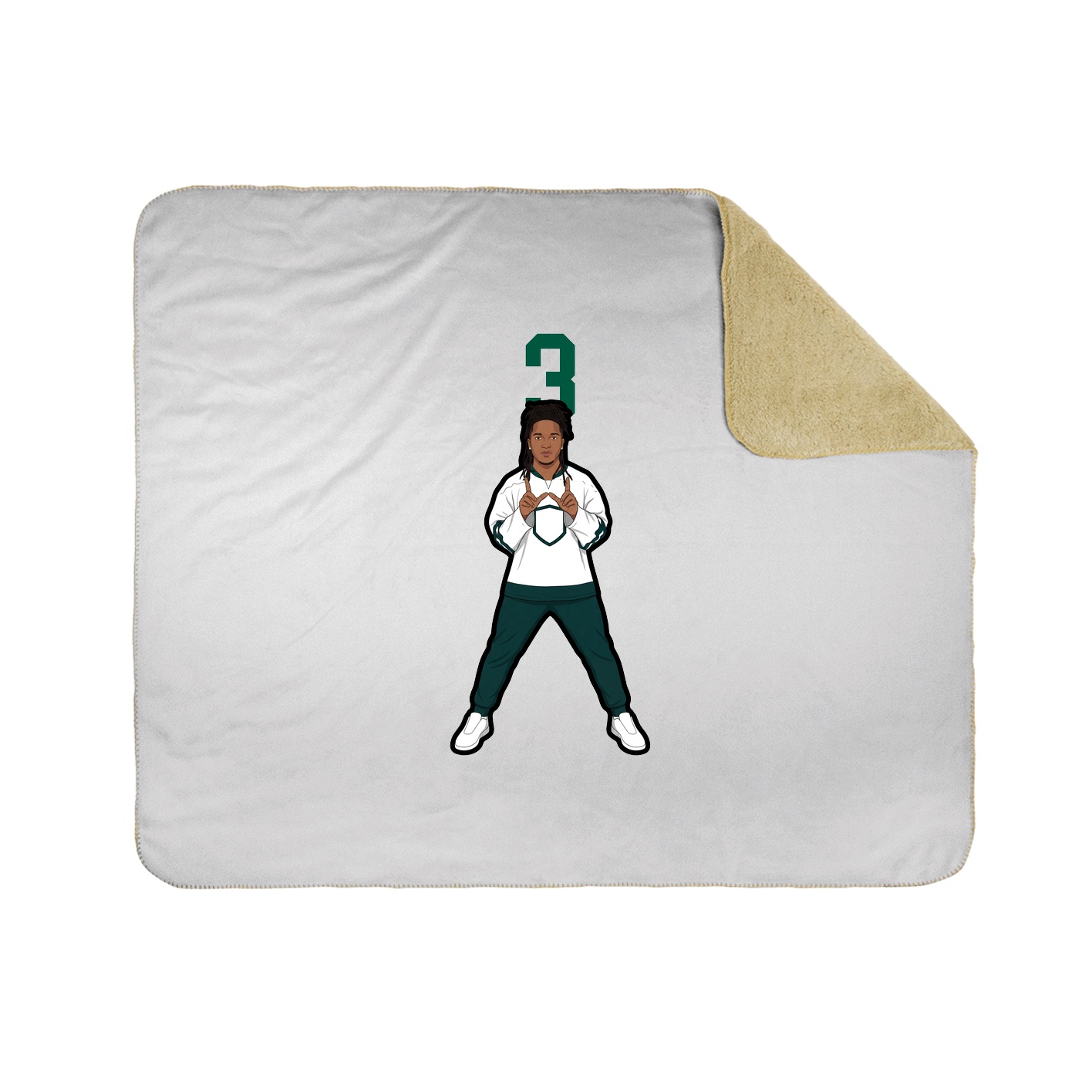 Throw Blanket — Number Top in White