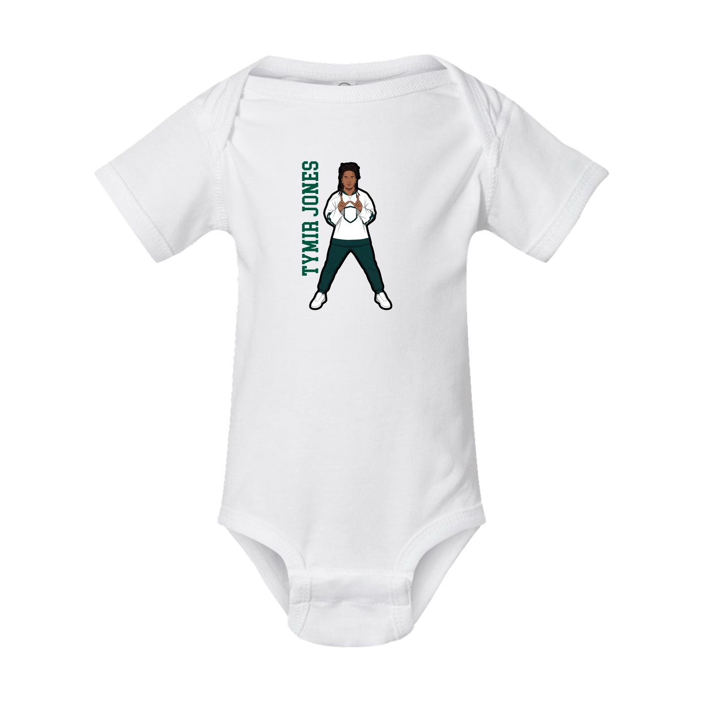 Baby Onesie — Name Vertical in White
