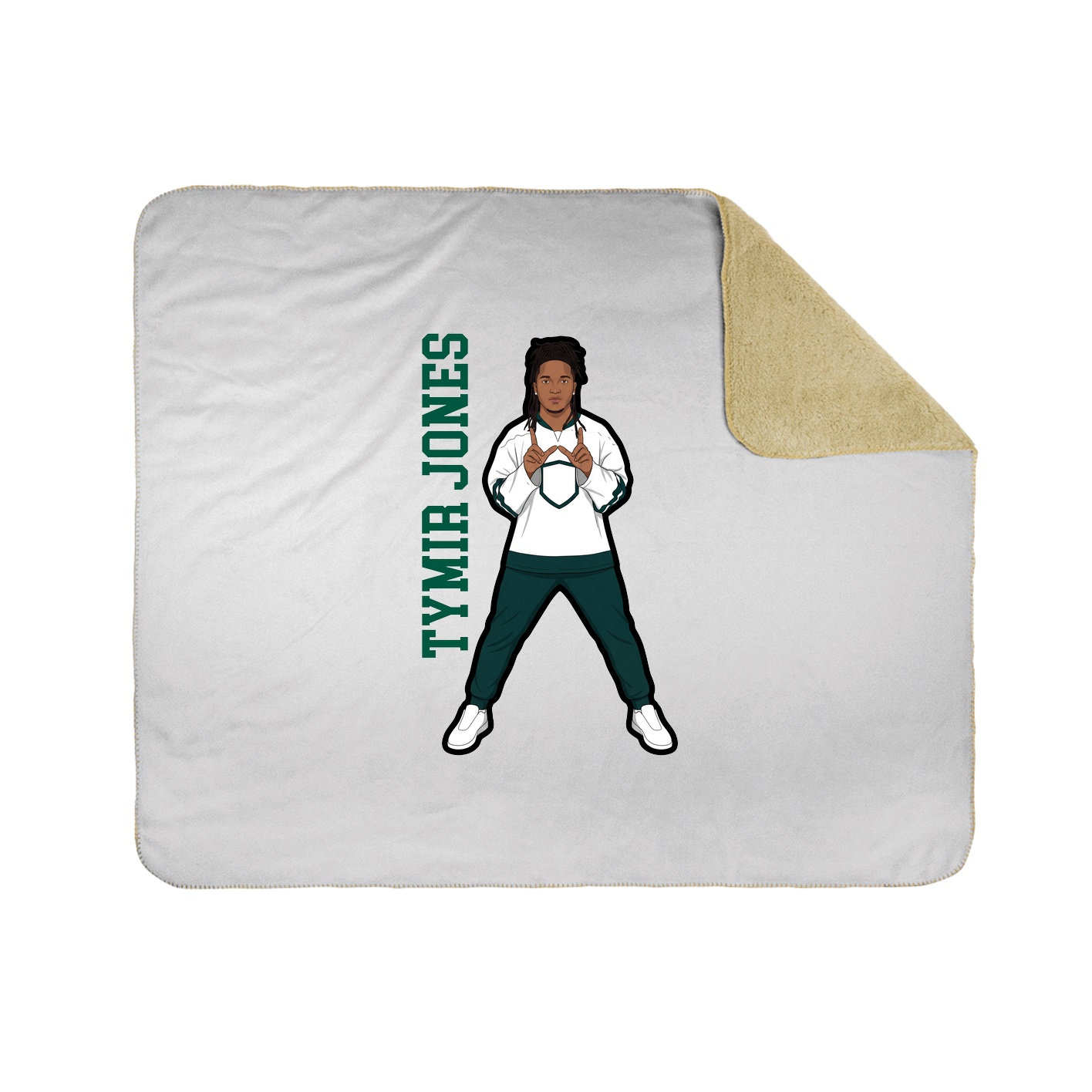 Throw Blanket — Name Vertical in White