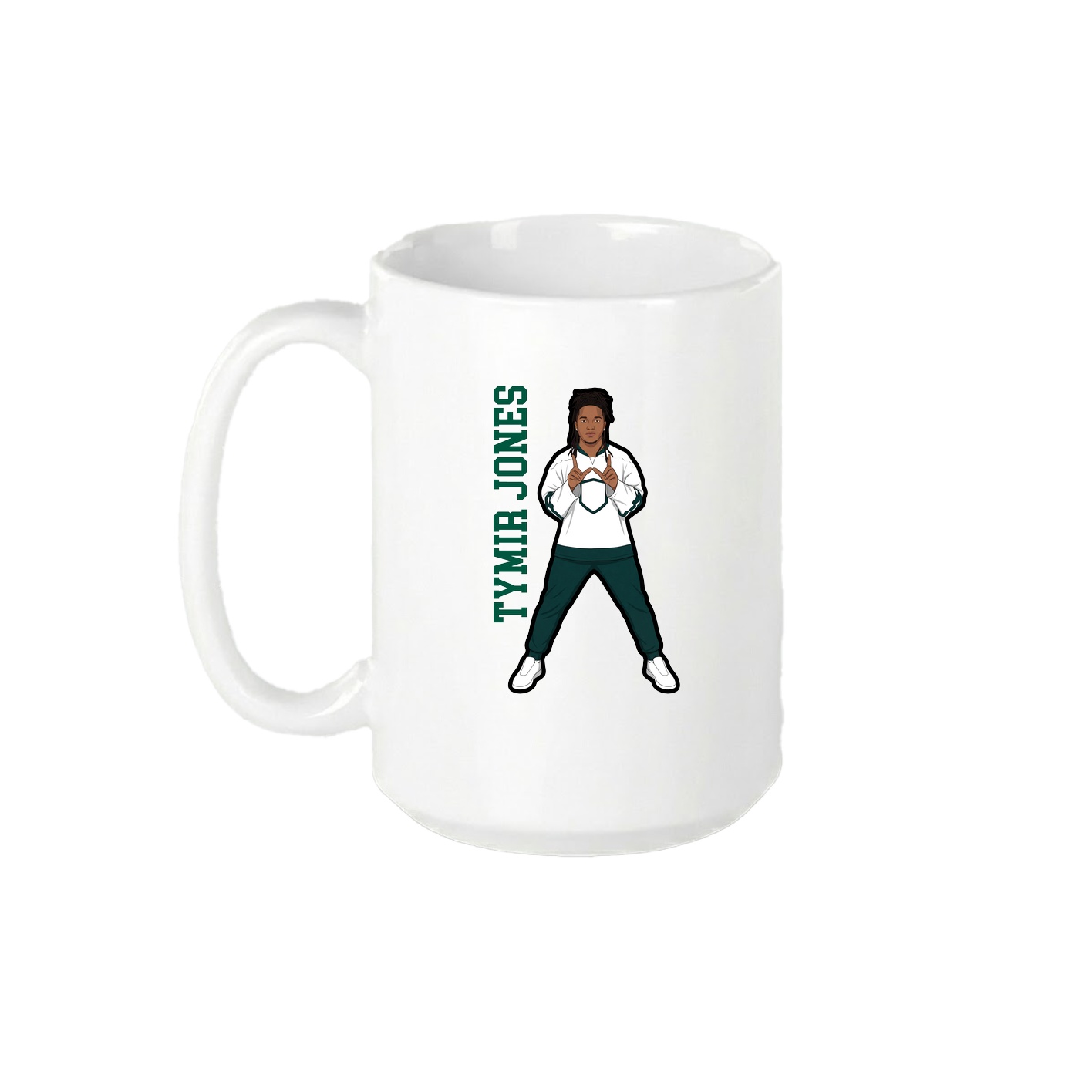 15oz Coffee Mug — Name Vertical in White