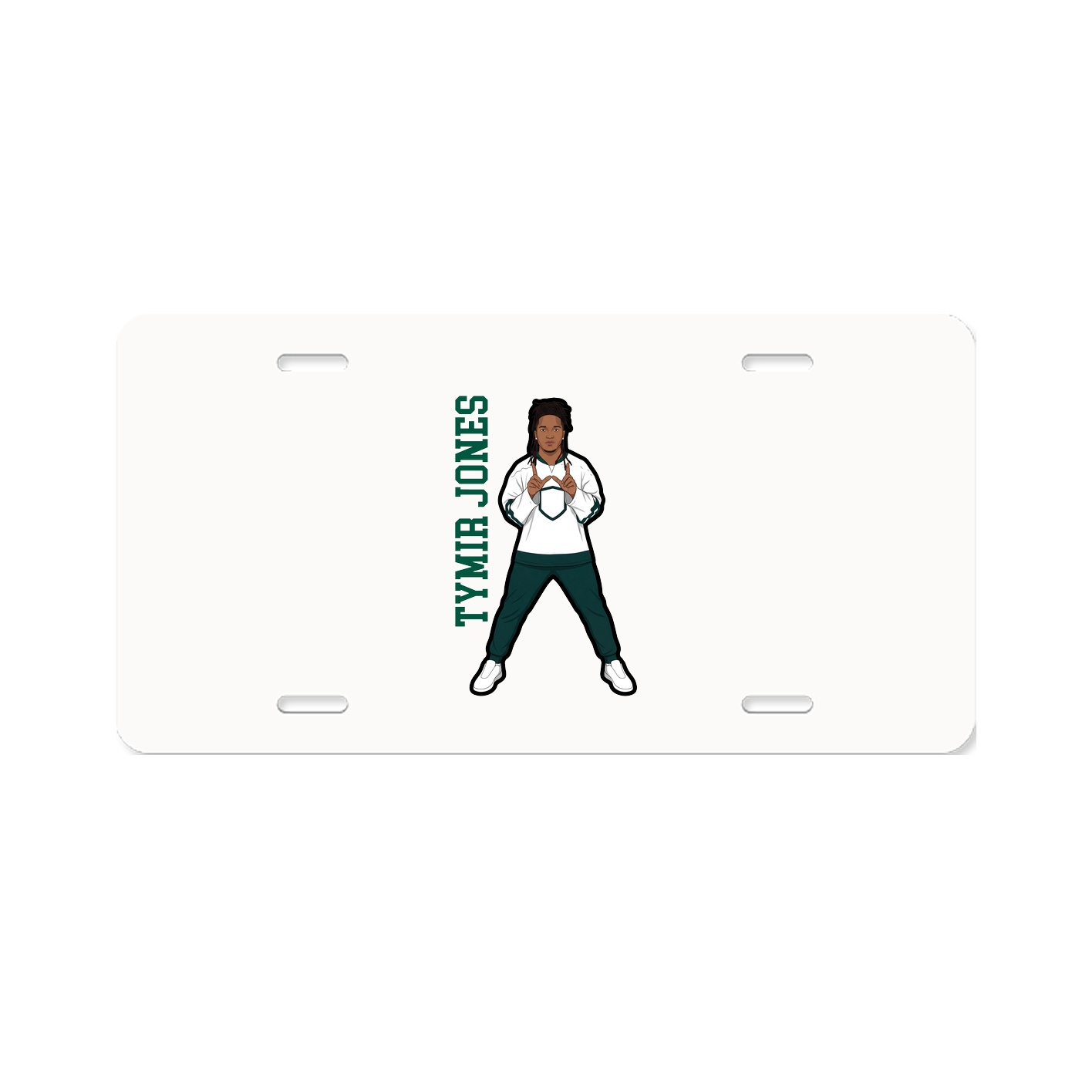 License Plate — Name Vertical in Classic