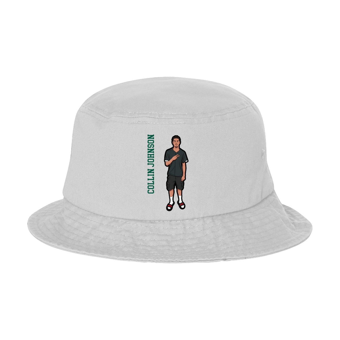 Bucket Cap — Name Vertical in White