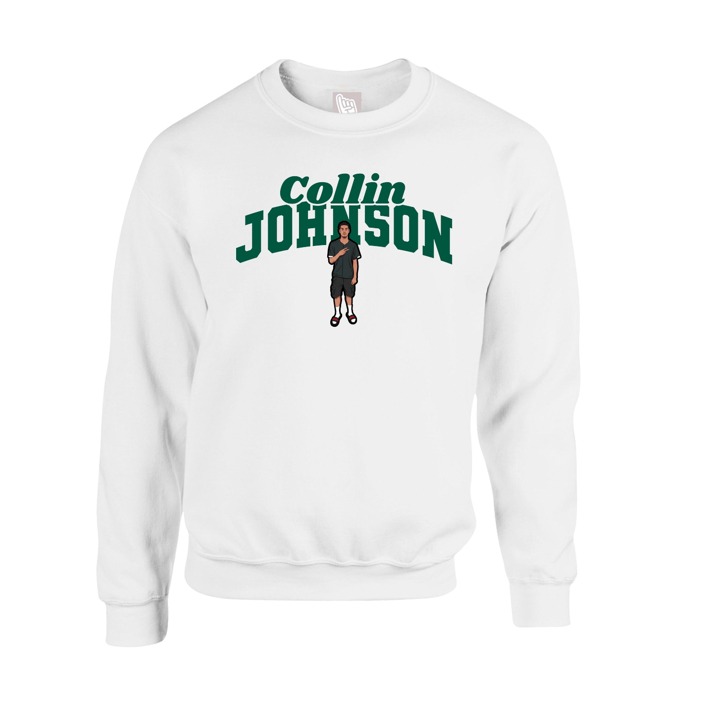 Fleece Crew — Signature Arch in White