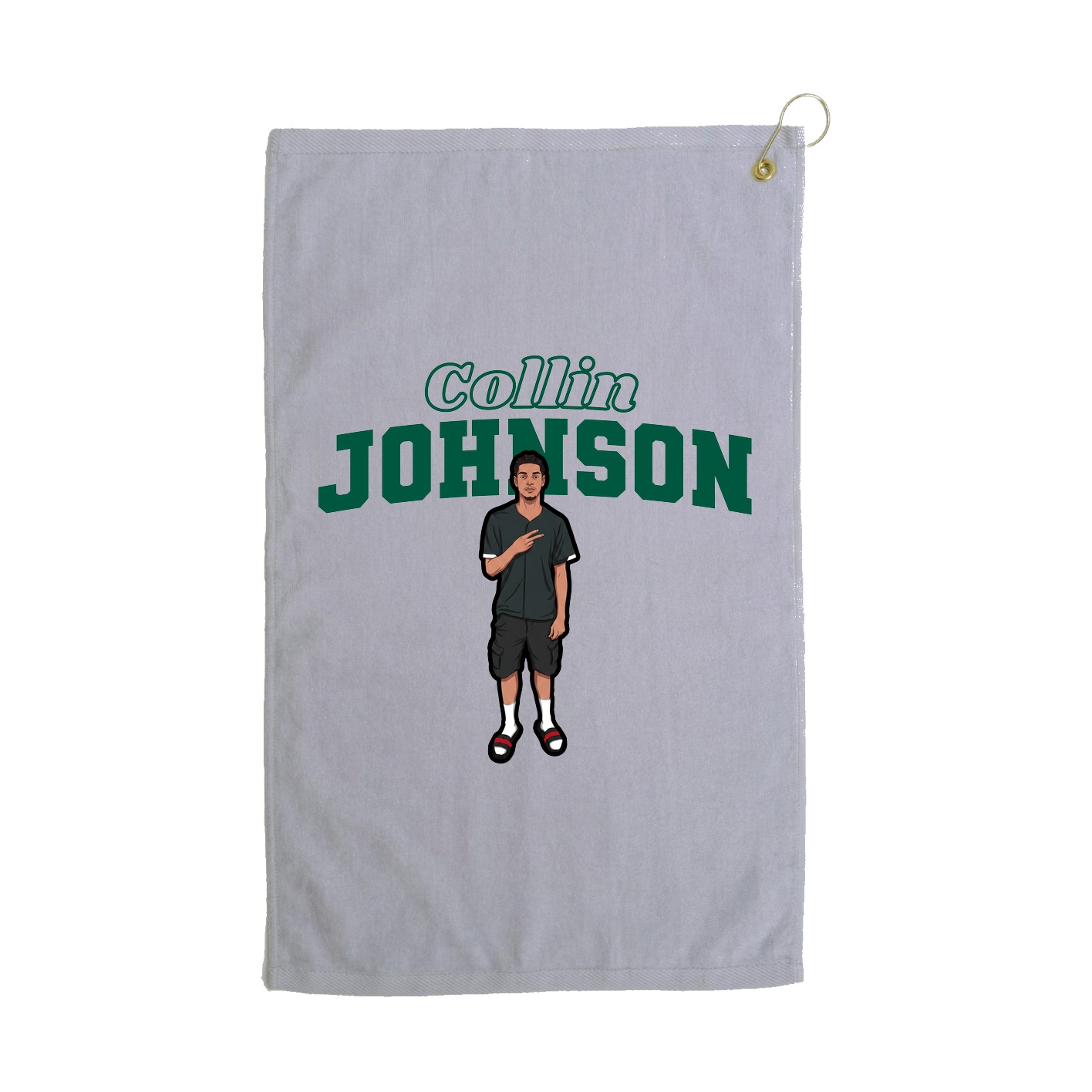 Golf Towel — Name Arch in Grey
