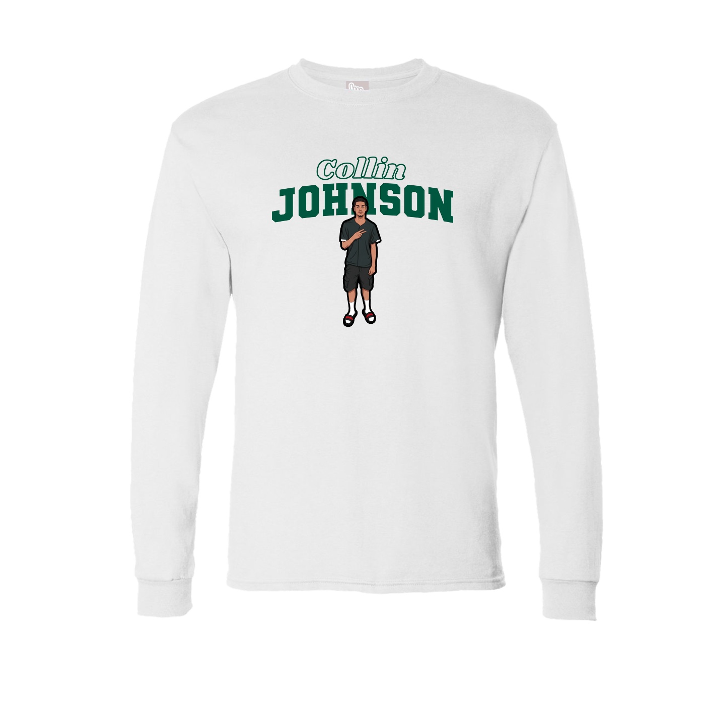 Long Sleeve Tee — Name Arch in White