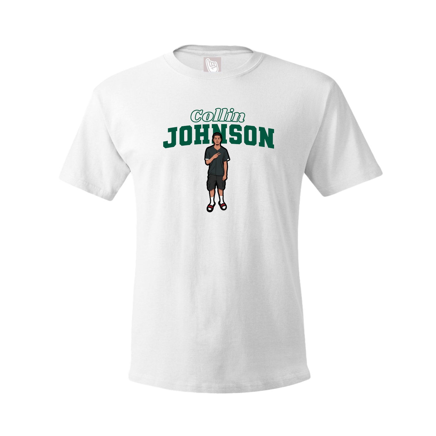 Youth Tee — Name Arch in White