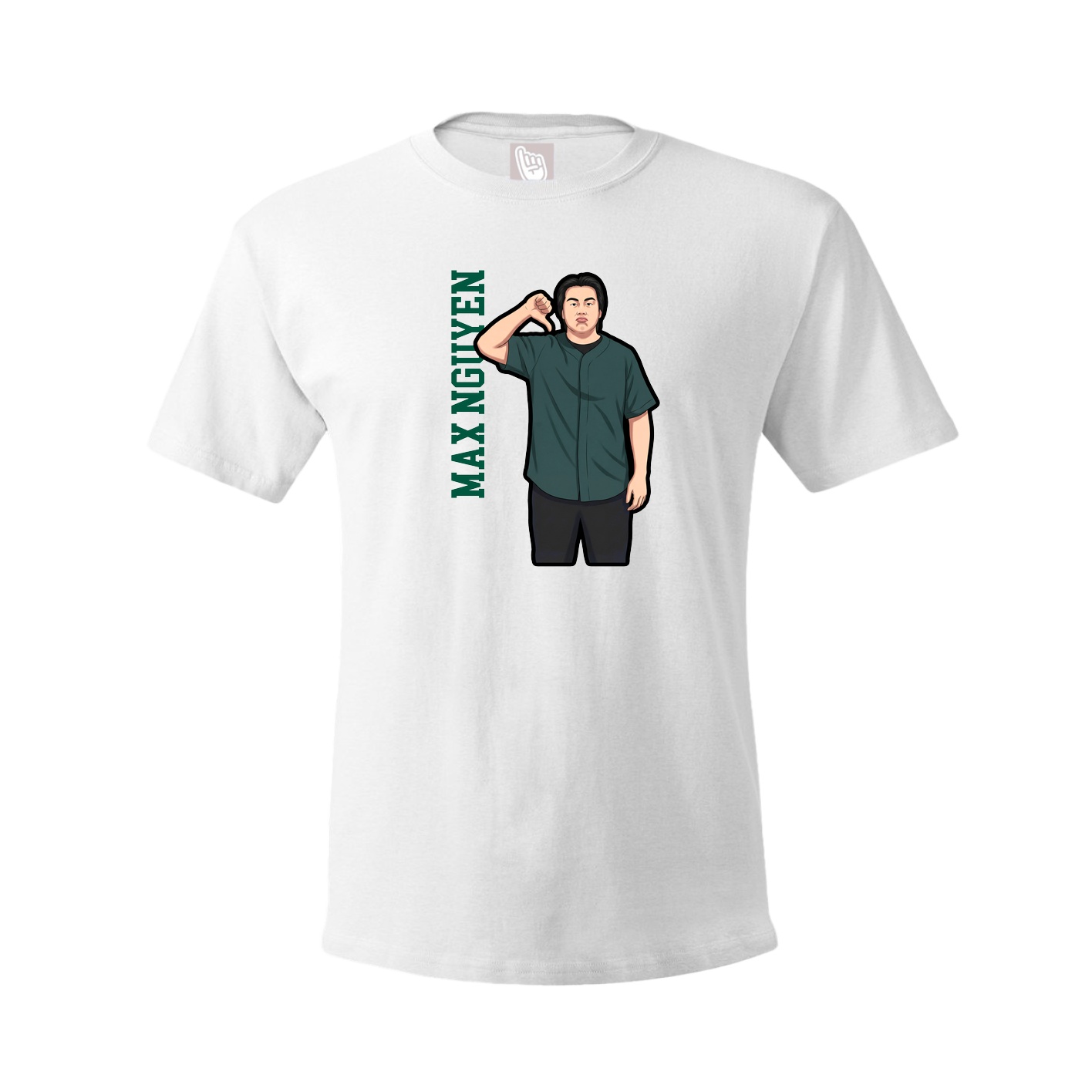 Youth Tee — Name Vertical in White